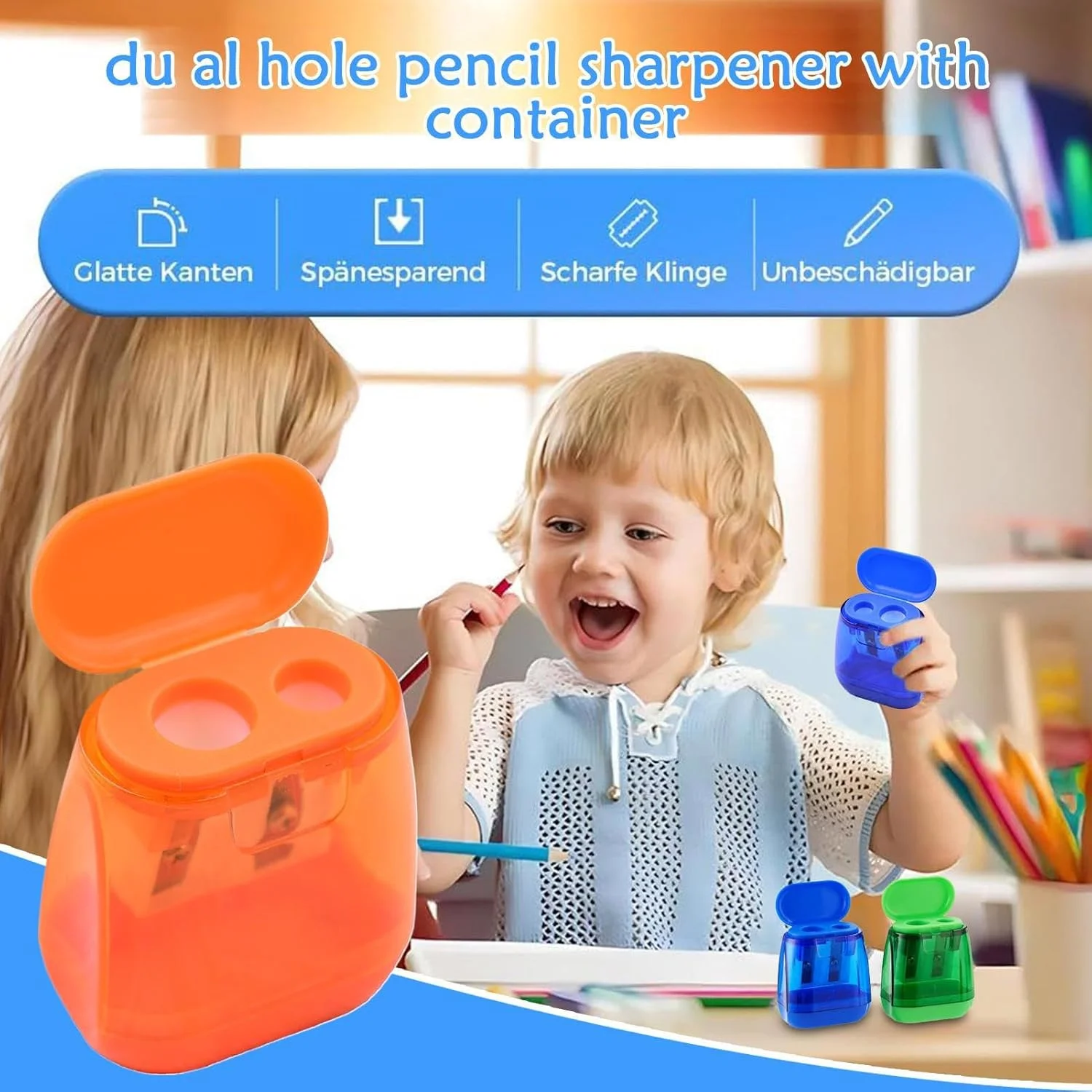 تراش دستی مداد | تراش دستی با 2 سوراخ تراش و درب | لوازم التحریر دانشجویی برای میز مدرسه، کوله پشتی معلم، استودیوی هنری، مسافرت کودکان تراش دستی مداد | تراش دستی با 2 سوراخ تراش و درب | لوازم التحریر دانشجویی برای میز مدرسه، کوله پشتی معلم، استودیوی هنری، مسافرت کودکان