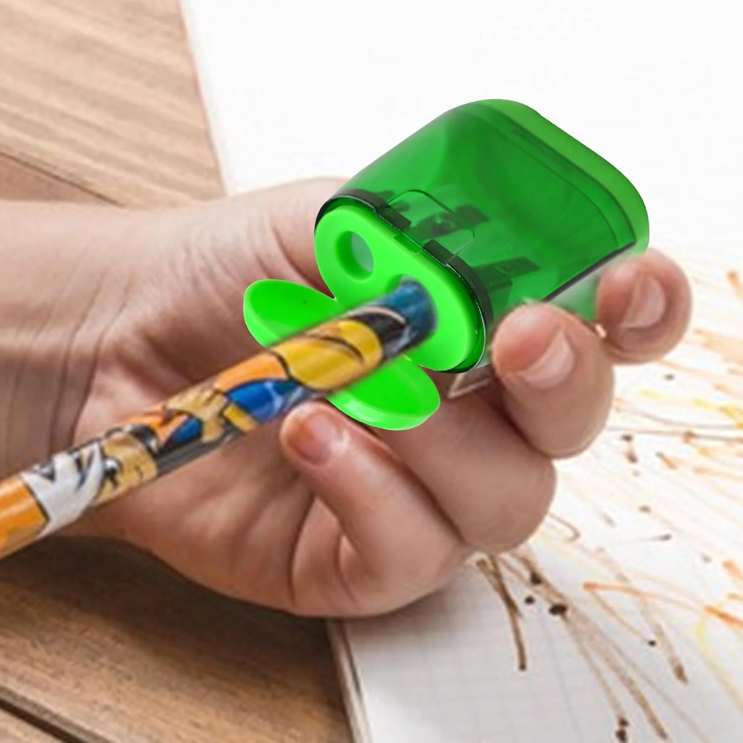 تراش دستی مداد | تراش دستی با 2 سوراخ تراش و درب | لوازم التحریر دانشجویی برای میز مدرسه، کوله پشتی معلم، استودیوی هنری، مسافرت کودکان تراش دستی مداد | تراش دستی با 2 سوراخ تراش و درب | لوازم التحریر دانشجویی برای میز مدرسه، کوله پشتی معلم، استودیوی هنری، مسافرت کودکان