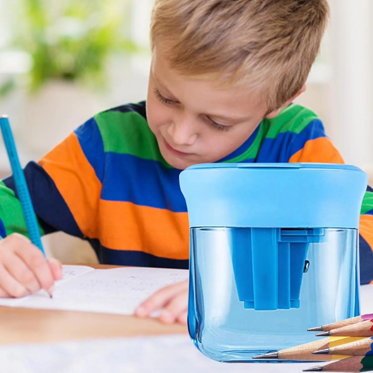 تراش مداد برای کودکان، تراش های مداد سه سوراخه با درب - لوازم التحریر قابل حمل برای پسران دختران نوجوانان زنان مردان کودک نوپا پسر دختر