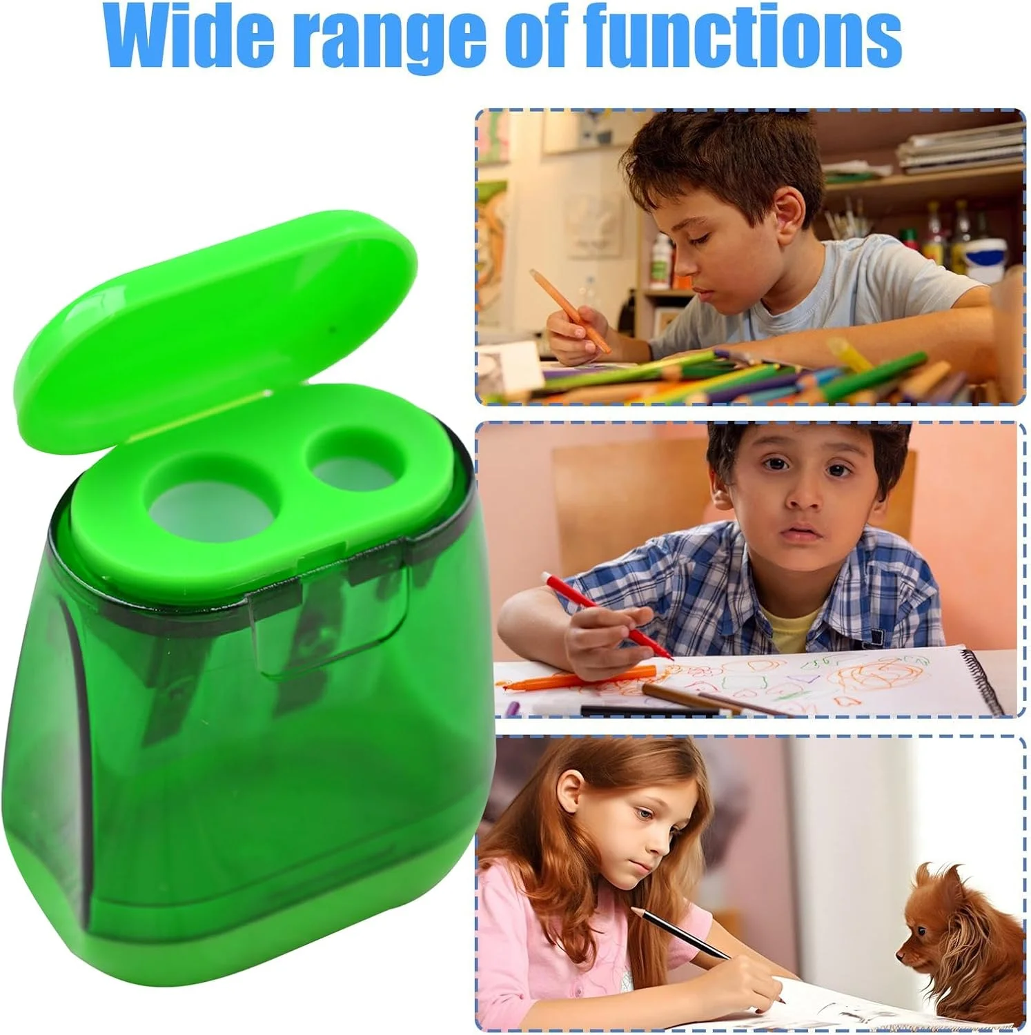 تراش دستی مداد | تراش دستی با 2 سوراخ تراش و درب | لوازم التحریر دانشجویی برای میز مدرسه، کوله پشتی معلم، استودیوی هنری، مسافرت کودکان تراش دستی مداد | تراش دستی با 2 سوراخ تراش و درب | لوازم التحریر دانشجویی برای میز مدرسه، کوله پشتی معلم، استودیوی هنری، مسافرت کودکان