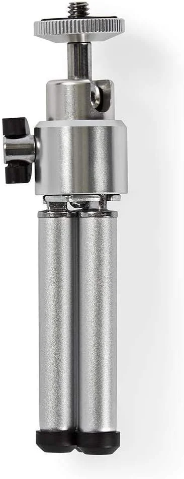 سه پایه کوچک ندیس 13.4 سانتی متری با سر پن و تیلت برای دوربین عکس و فیلم 0.8 کیلوگرمی، مشکی و نقره ای