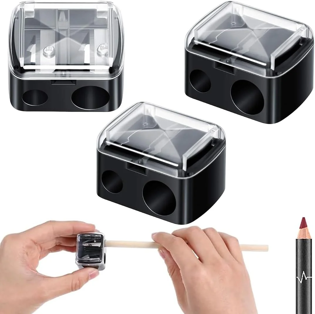 بسته 3 عددی تراش آرایشی یونیورسال، تراش لوازم آرایشی، تراش مداد برای خط چشم، مداد ابرو، مداد لب بسته 3 عددی تراش آرایشی یونیورسال، تراش لوازم آرایشی، تراش مداد برای خط چشم، مداد ابرو، مداد لب