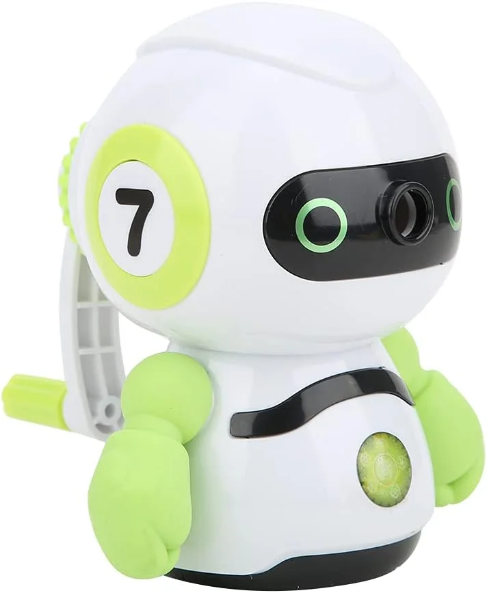 تراش مداد دستی طرح ربات سبز با تیغه برای لوازم مدرسه، لوازم التحریر پلاستیکی ABS