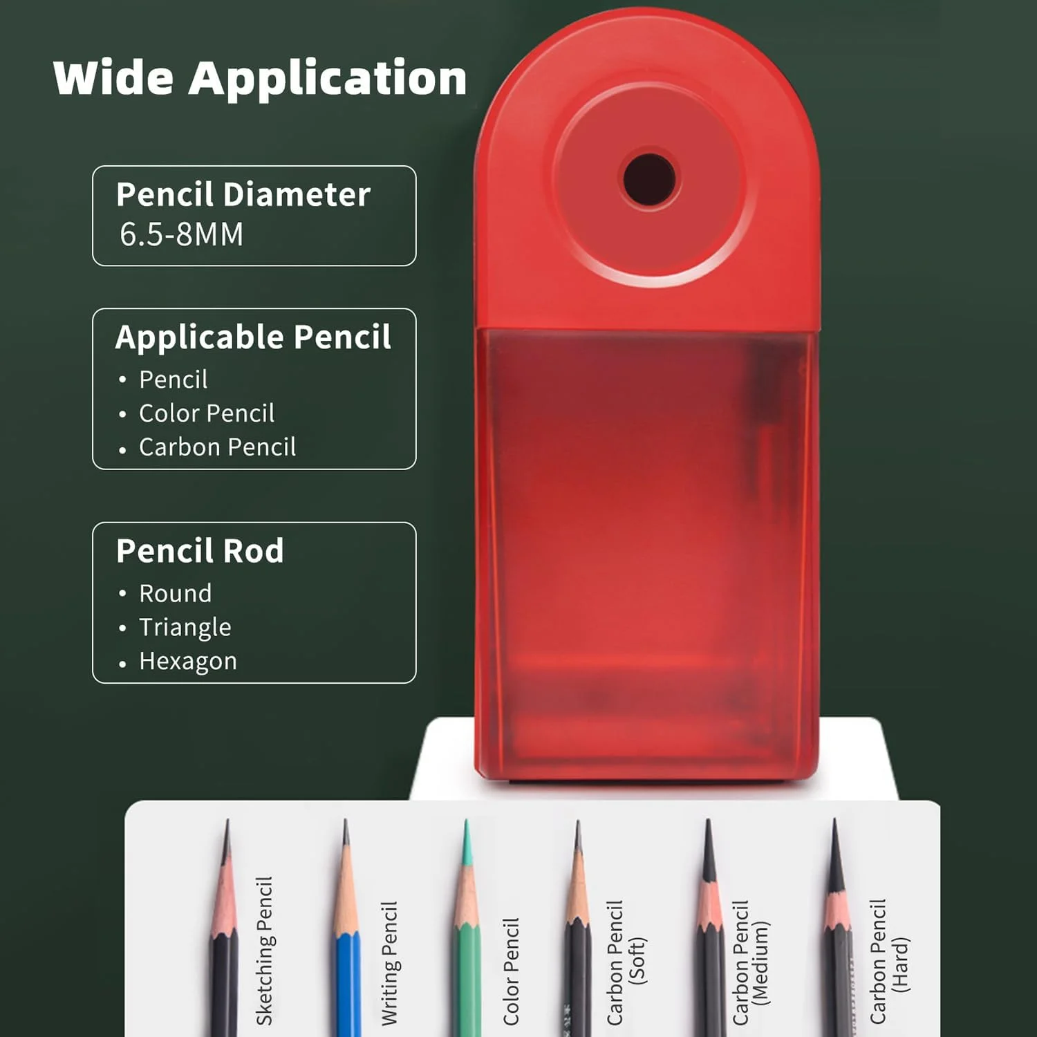 تراش دستی مداد با اهرم چرخشی، دارای قابلیت تنظیم تیزی، طراحی سنگ زنی نوک مداد، مخزن جمع آوری تراشه با ظرفیت بالا، مناسب برای دانش آموزان، هنرمندان، خانه، مدرسه و لوازم اداری تراش دستی مداد با اهرم چرخشی، دارای قابلیت تنظیم تیزی، طراحی سنگ زنی نوک مداد، مخزن جمع آوری تراشه با ظرفیت بالا، مناسب برای دانش آموزان، هنرمندان، خانه، مدرسه و لوازم اداری