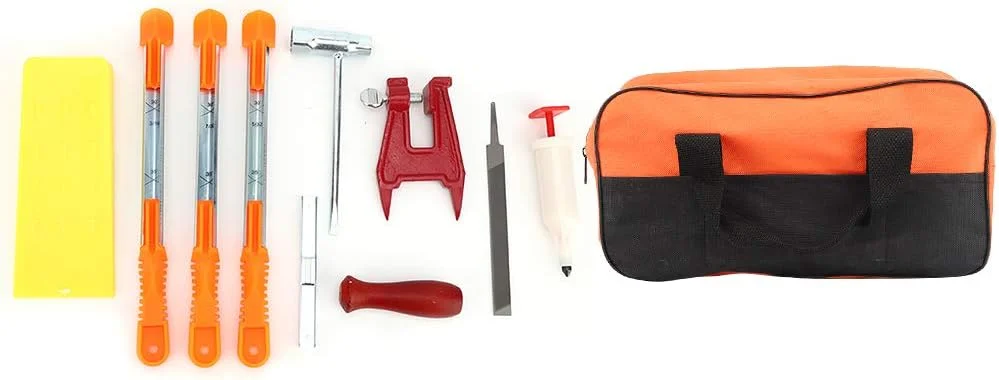 کیت سوهان زنجیری اره موتوری با مکانیزم قفل سریع، کیف حمل و علامت گذاری زاویه حک شده برای تراز دقیق، مجموعه کامل برای تیز کردن و نگهداری اره موتوری