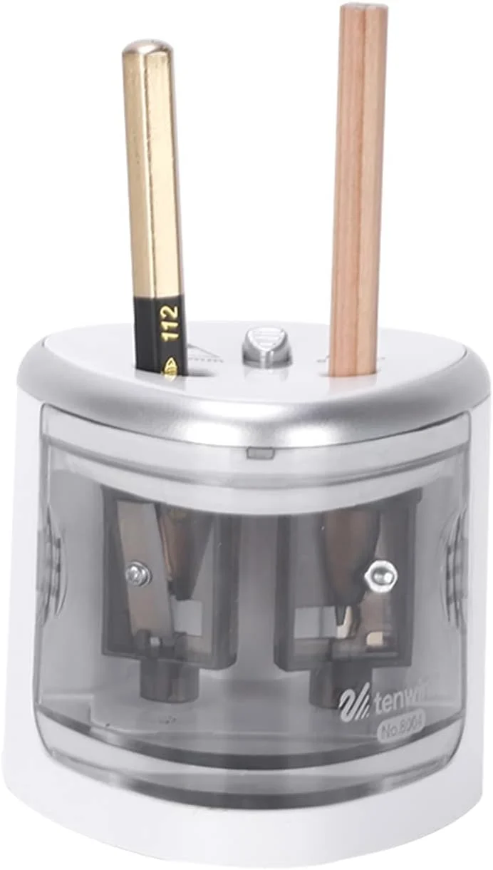 مداد تراش برقی اتوماتیک چند منظوره با باتری و 2 سوراخ برای دانش آموزان مدرسه و خانه