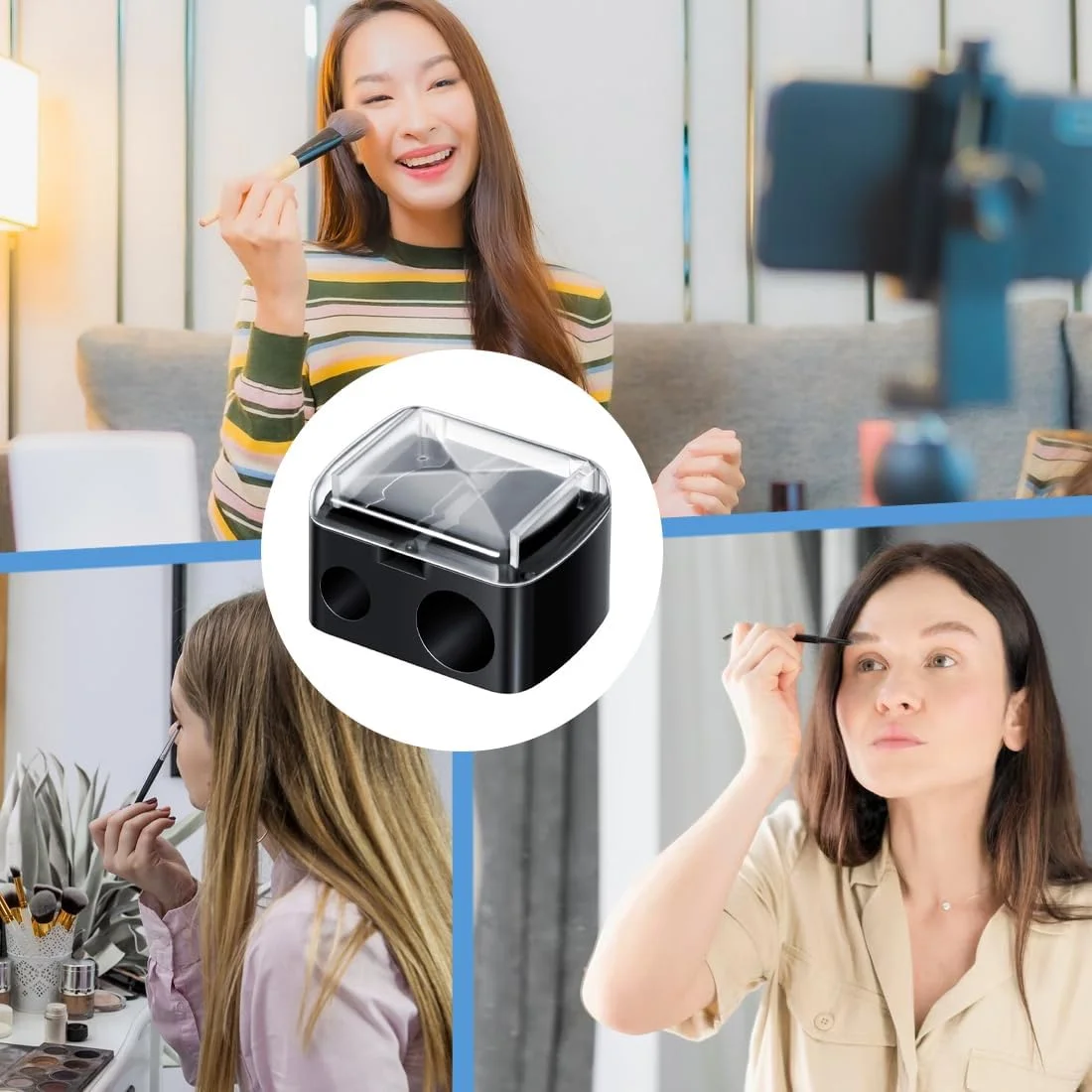 تراش آرایشی نوپکسو، 2 عددی، تراش جهانی، تیغه های دقیق، جمع و جور برای استفاده در سفر، دوگانه برای لوازم آرایشی، مناسب برای خط چشم، ابرو، آرایش، لب تراش آرایشی نوپکسو، 2 عددی، تراش جهانی، تیغه های دقیق، جمع و جور برای استفاده در سفر، دوگانه برای لوازم آرایشی، مناسب برای خط چشم، ابرو، آرایش، لب