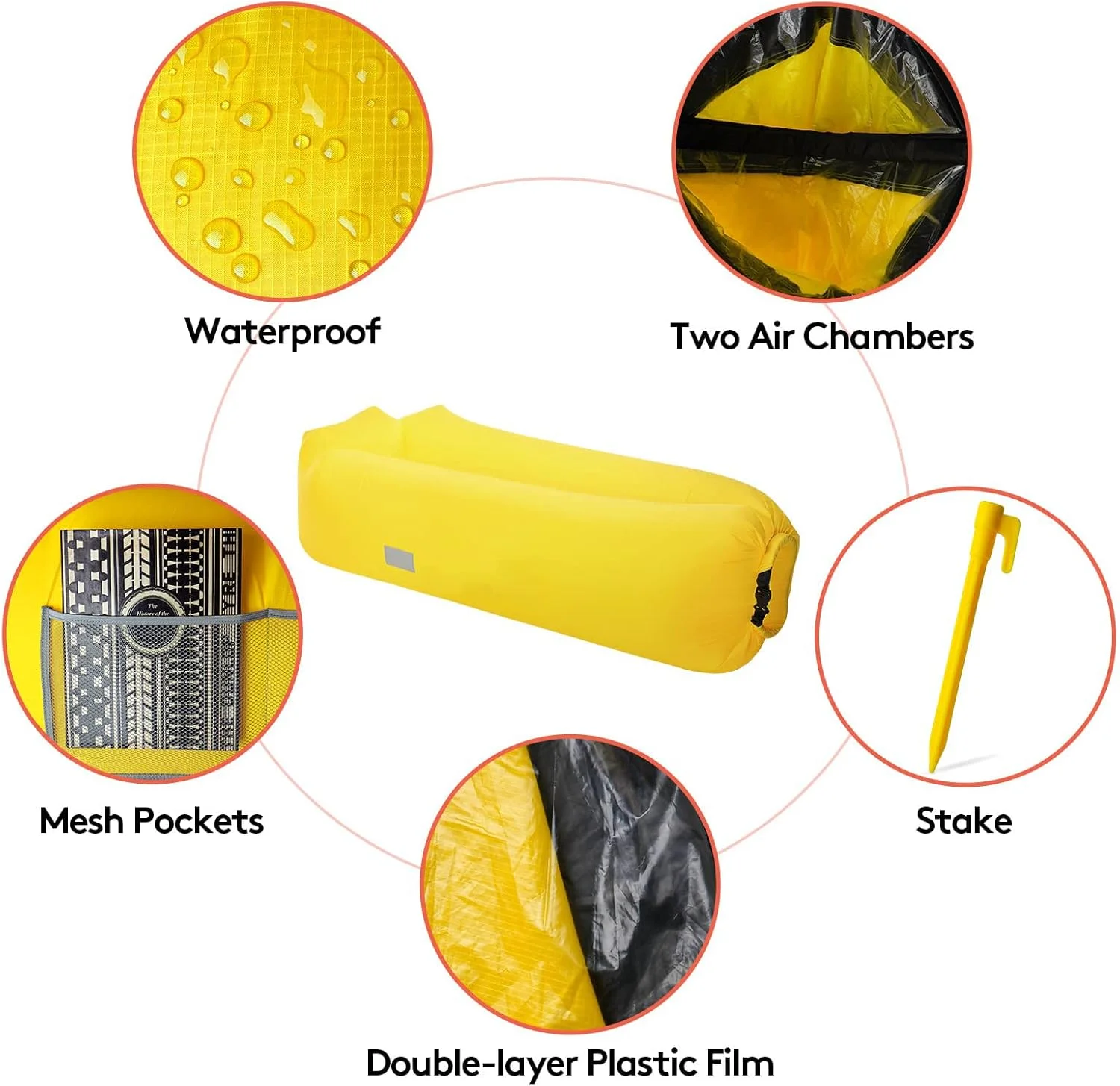 مبل بادی MAKINGTEC - 190 * 90 سانتی متر، مبل بادی ضد نشت، ظرفیت 150 کیلوگرم، مبل کمپینگ قابل حمل با کیف حمل برای کمپینگ، فضای باز، ساحل/حیاط خلوت/استخر، صندلی بادی ارتقا یافته با کیف قابل حمل مبل بادی MAKINGTEC - 190 * 90 سانتی متر، مبل بادی ضد نشت، ظرفیت 150 کیلوگرم، مبل کمپینگ قابل حمل با کیف حمل برای کمپینگ، فضای باز، ساحل/حیاط خلوت/استخر، صندلی بادی ارتقا یافته با کیف قابل حمل