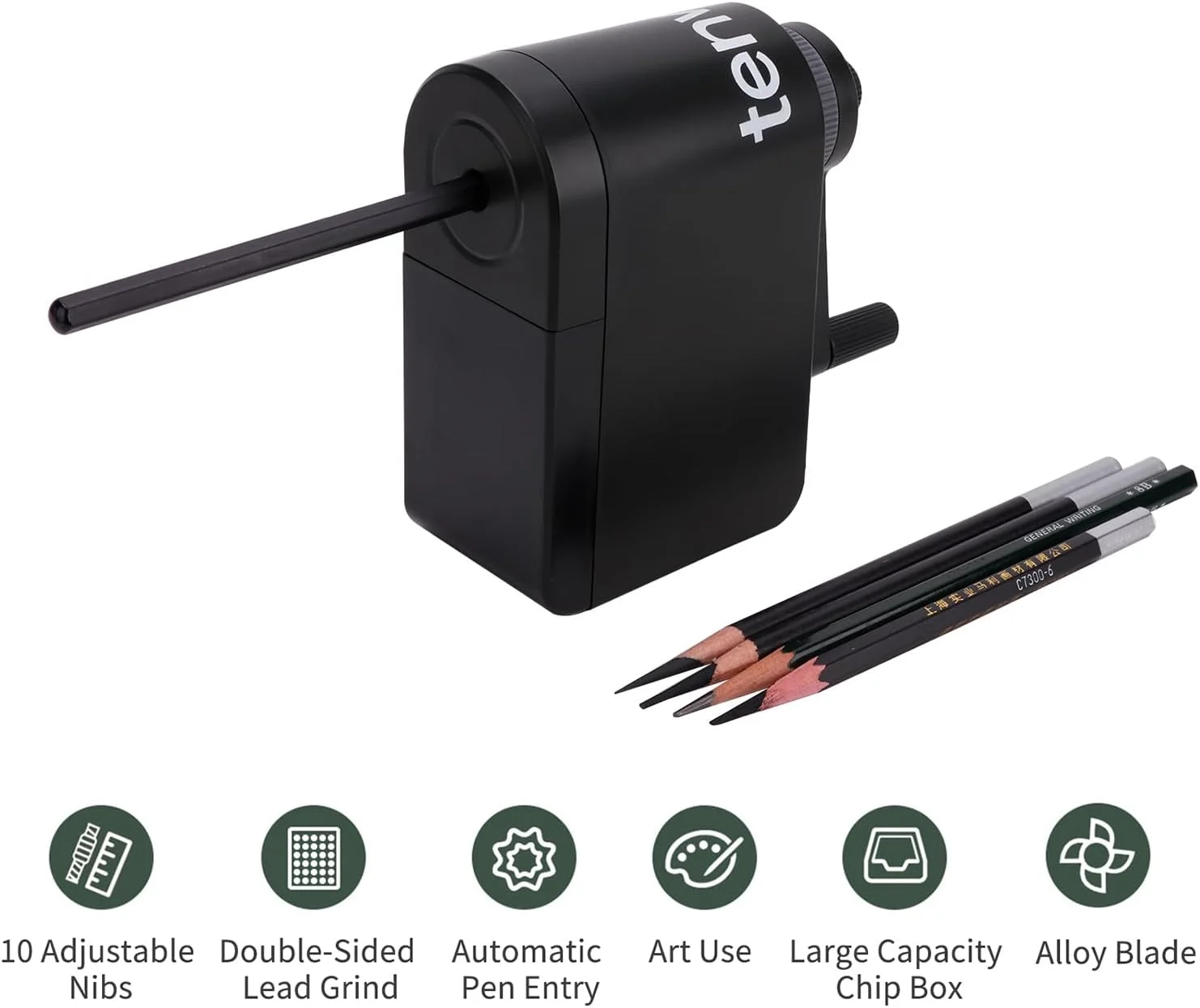 تراش دستی مداد با اهرم چرخشی، دارای قابلیت تنظیم تیزی، طراحی سنگ زنی نوک مداد، مخزن جمع آوری تراشه با ظرفیت بالا، مناسب برای دانش آموزان، هنرمندان، خانه، مدرسه و لوازم اداری تراش دستی مداد با اهرم چرخشی، دارای قابلیت تنظیم تیزی، طراحی سنگ زنی نوک مداد، مخزن جمع آوری تراشه با ظرفیت بالا، مناسب برای دانش آموزان، هنرمندان، خانه، مدرسه و لوازم اداری
