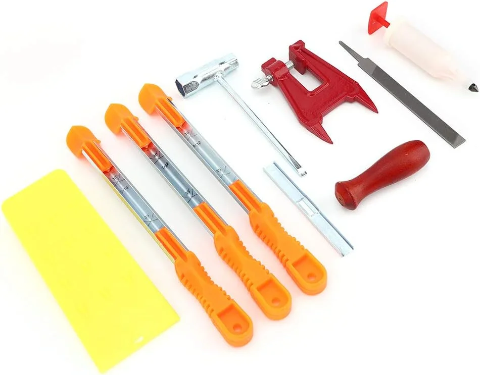 کیت سوهان زنجیری اره موتوری با مکانیزم قفل سریع، کیف حمل و علامت گذاری زاویه حک شده برای تراز دقیق، مجموعه کامل برای تیز کردن و نگهداری اره موتوری