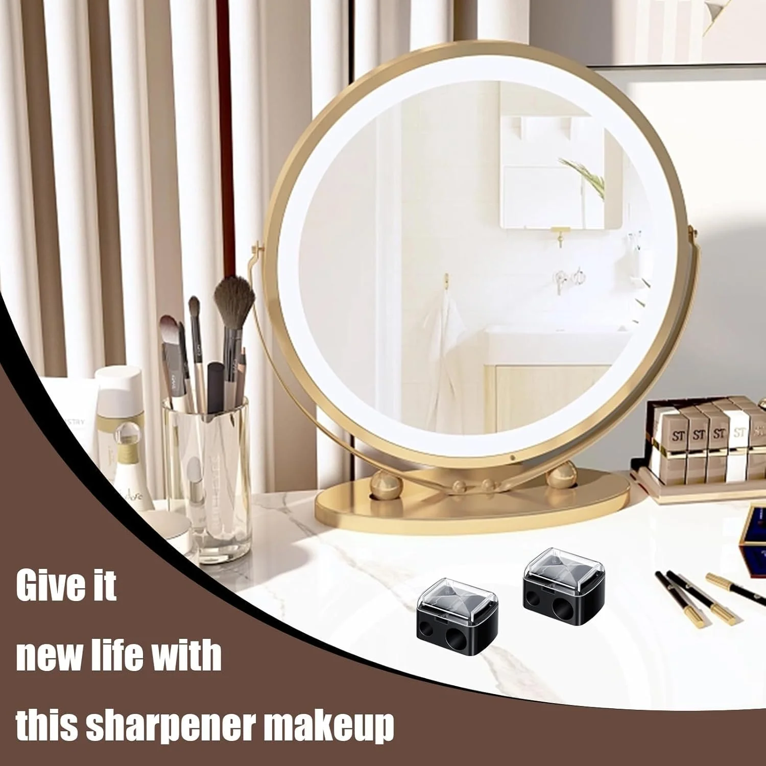 تراش آرایشی مداد، طراحی دو سوراخه، تراش لوازم آرایشی برای خط لب، خط چشم، مداد ابرو، مناسب برای مسافرت با درب، اندازه جهانی، 2 عدد تراش آرایشی مداد، طراحی دو سوراخه، تراش لوازم آرایشی برای خط لب، خط چشم، مداد ابرو، مناسب برای مسافرت با درب، اندازه جهانی، 2 عدد