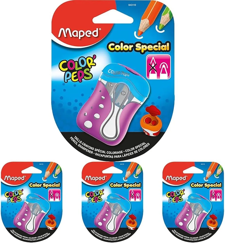 تراش دو سوراخه مپد مدل Color Peps بسته بلیستری (بسته 4 عددی)