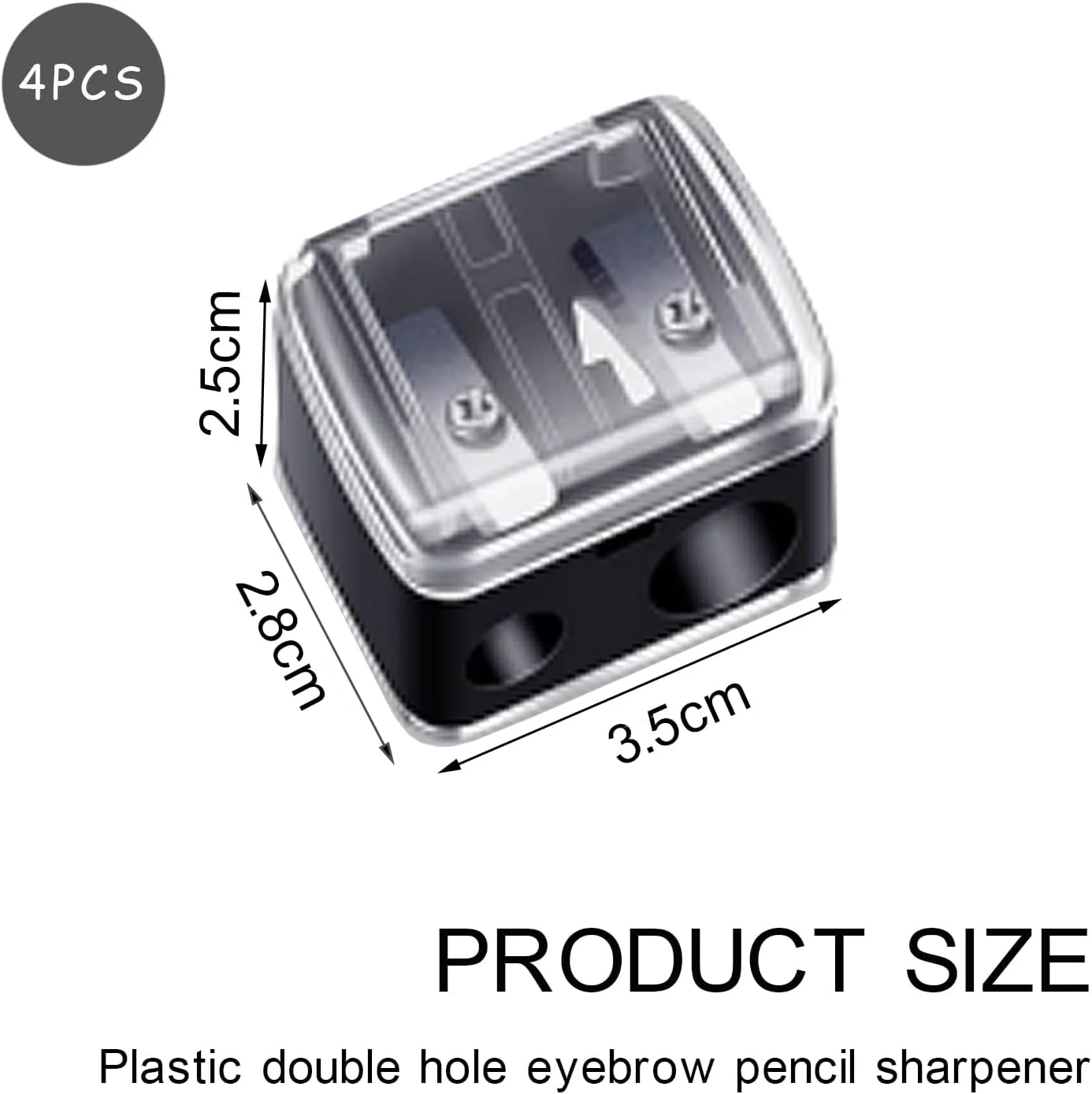 تراش آرایشی، تراش مداد، تراش لوازم آرایشی، تراش مداد ابرو، مداد چشم، خط لب، تیغه های دقیق، مناسب برای استفاده در سفر (4 عدد)