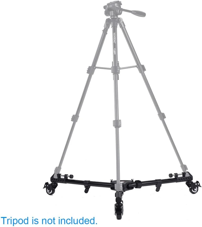 RGBS Photography Professional Heavy Duty Universal Folding Tripod Dolly with Rubber Wheels and Adjustable Leg Mounts for Canon Nikon Sony DSLR Cameras Camcorder Photo Video Lighting Max. Load 20kg