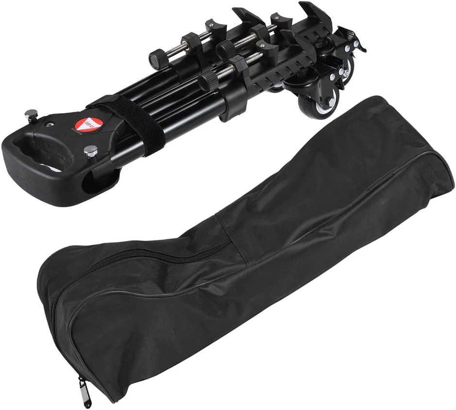 RGBS Photography Professional Heavy Duty Universal Folding Tripod Dolly with Rubber Wheels and Adjustable Leg Mounts for Canon Nikon Sony DSLR Cameras Camcorder Photo Video Lighting Max. Load 20kg