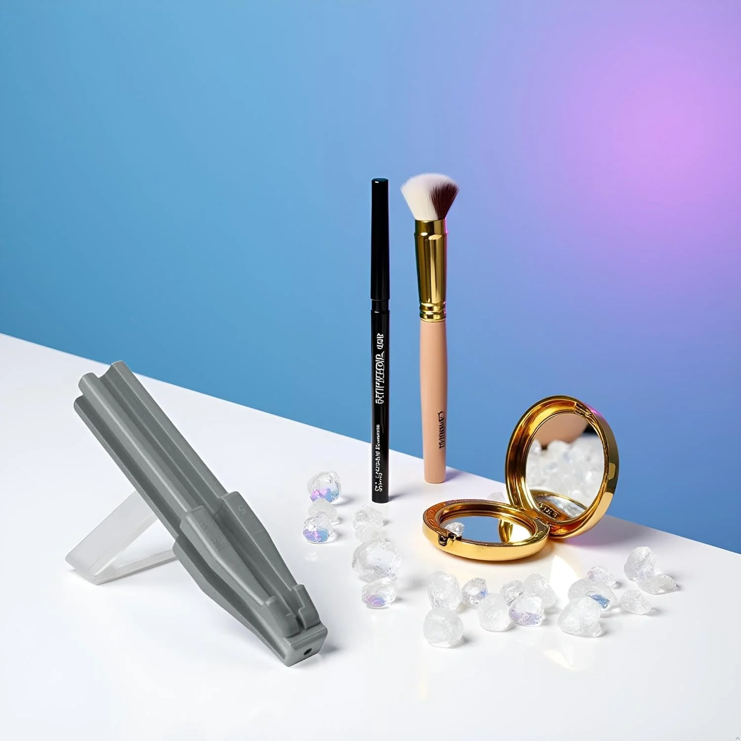 تراش ابرو خاکستری Jowxsx مدل 3 در 1، تراش مداد چشم، ابزار کمکی تراش ابرو طرح منقار اردکی برای مداد ابروهای ضد آب و کنده‌شدنی مناسب مبتدیان و حرفه‌ای‌ها، رنگ ابرو