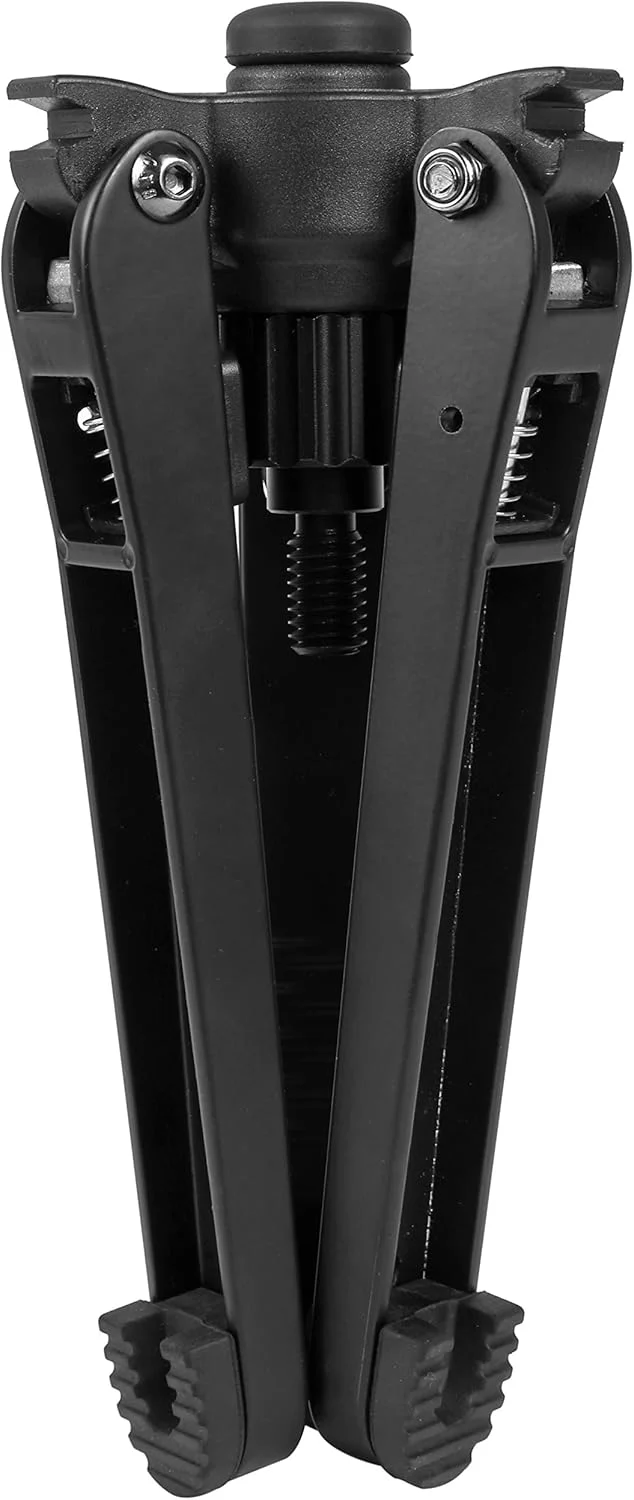 تک پایه سه پایه KINGJOY سری MP، 4 قسمتی با قفل چرخشی، پایه های تلسکوپی به همراه هد سیال و پایه نگهدارنده سه تایی تاشو، جمع و جور، مشکی (MP3008+KH-6750)