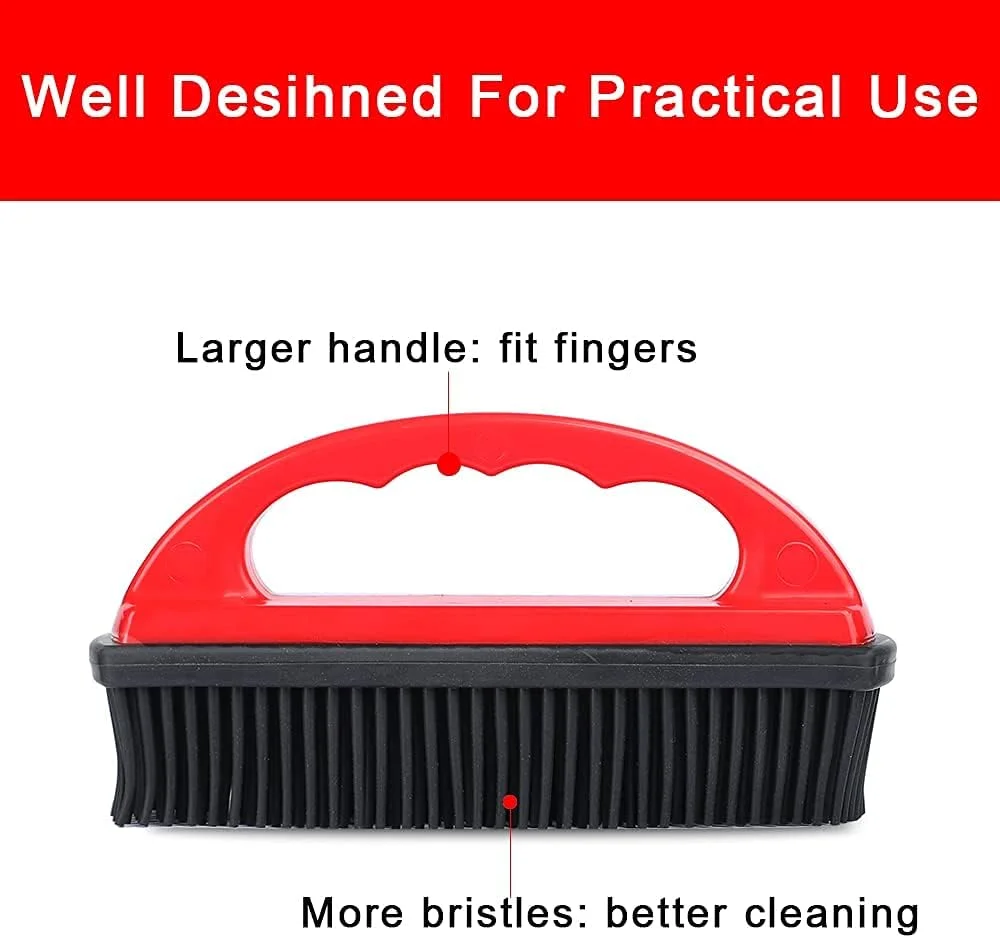 برس موی حیوانات خانگی Godiyyer، برس پاک کننده مو و پرز، برس پاک کننده موی سگ و گربه، ابزار پاک کننده موی حیوانات خانگی، پاک کننده سیلیکونی پرز و زباله برای تمیز کردن، نظافت، پاک کردن پرز و خز، مناسب برای خانه، قرمز