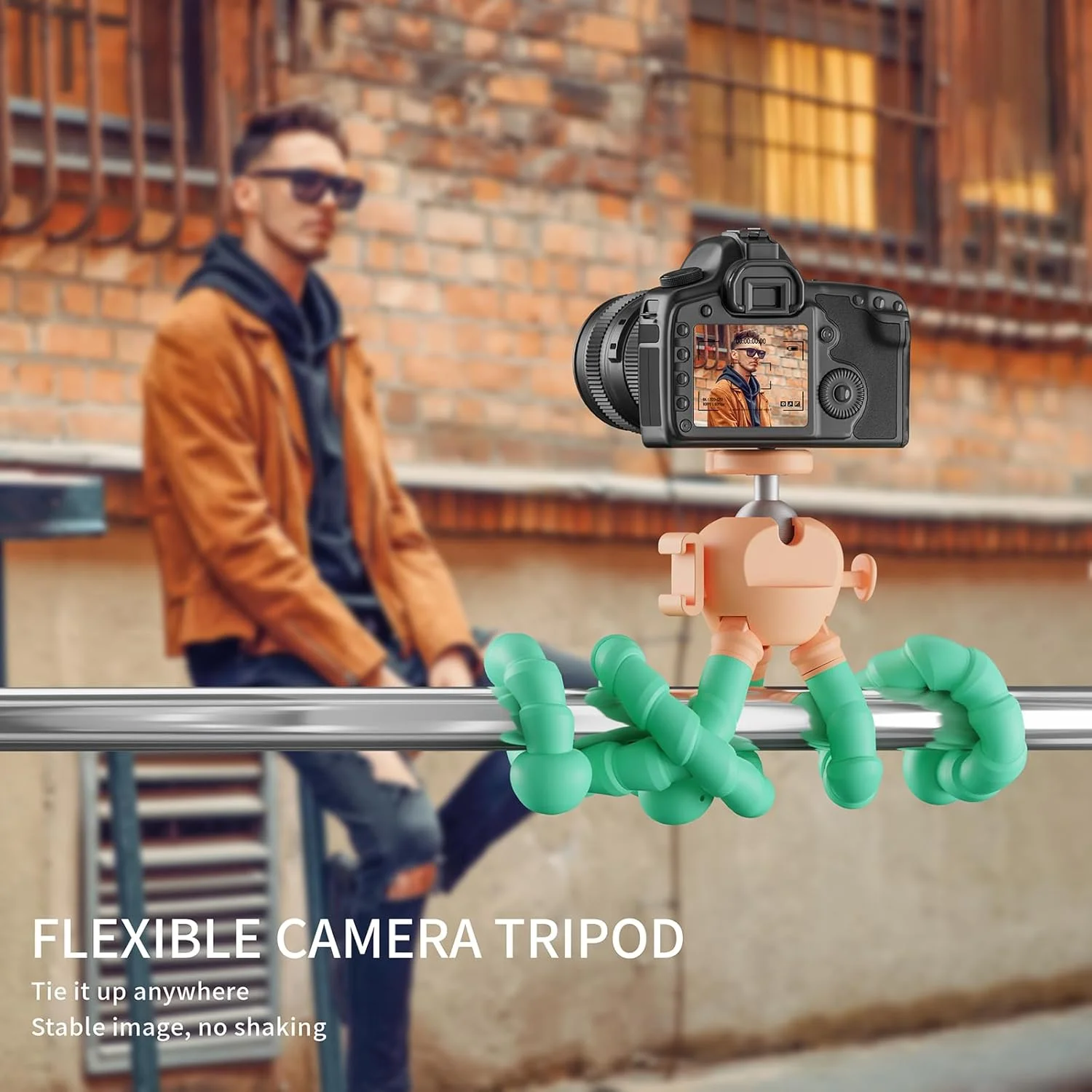 KINGJOY Mobile Phone Tripod Flexible Tripod for Camera Phone Compatible with Canon Nikon Cameras Action Camera with Phone Holder Maximum Load 11 pounds