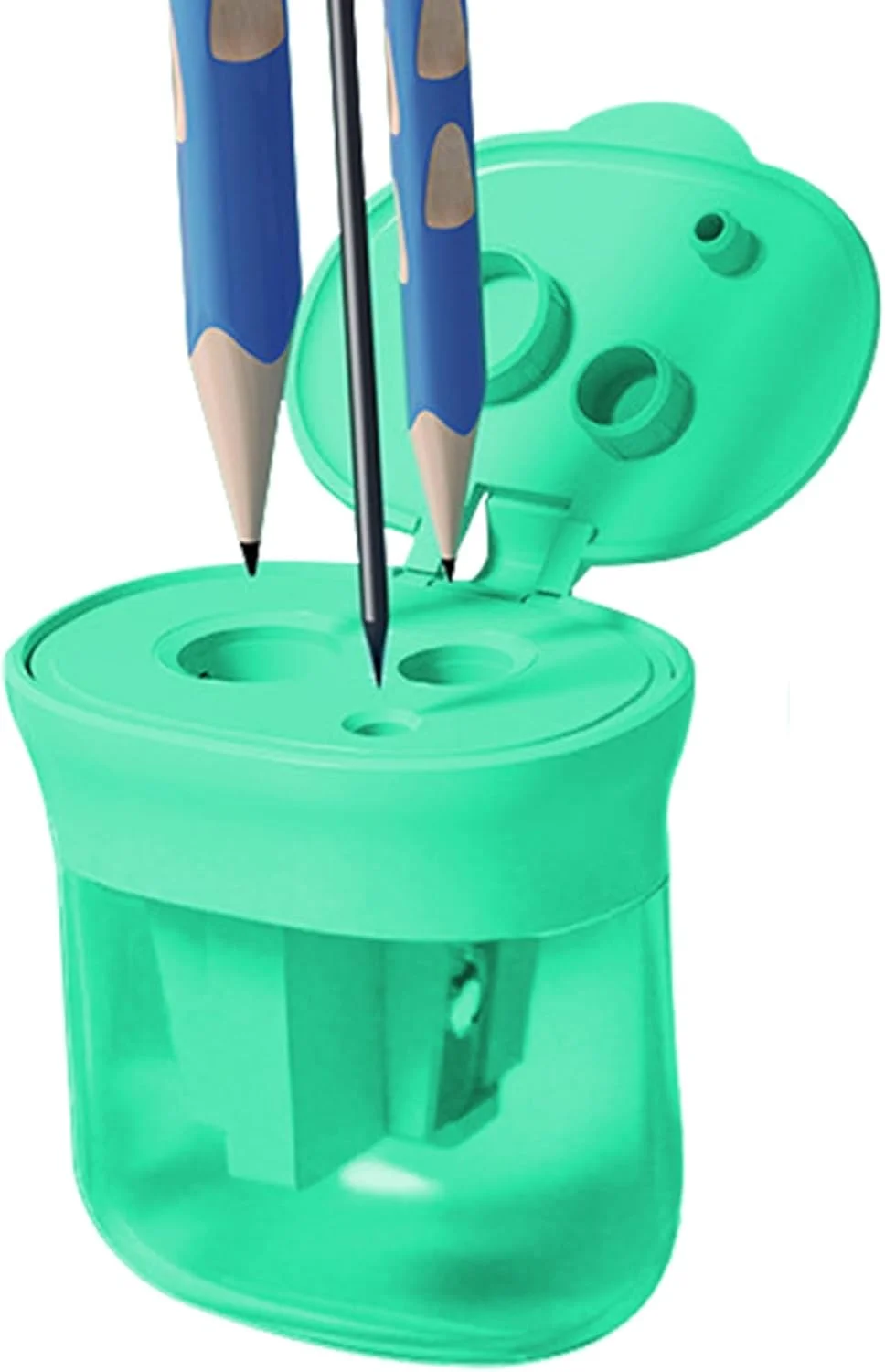 تراش مداد کودکانه | تراش های مداد سه سوراخه ضد گرد و غبار با درب، لوازم التحریر قابل حمل برای پسران دختران نوجوانان زنان مردان کودک نوپا پسر دختر تراش مداد کودکانه | تراش های مداد سه سوراخه ضد گرد و غبار با درب، لوازم التحریر قابل حمل برای پسران دختران نوجوانان زنان مردان کودک نوپا پسر دختر