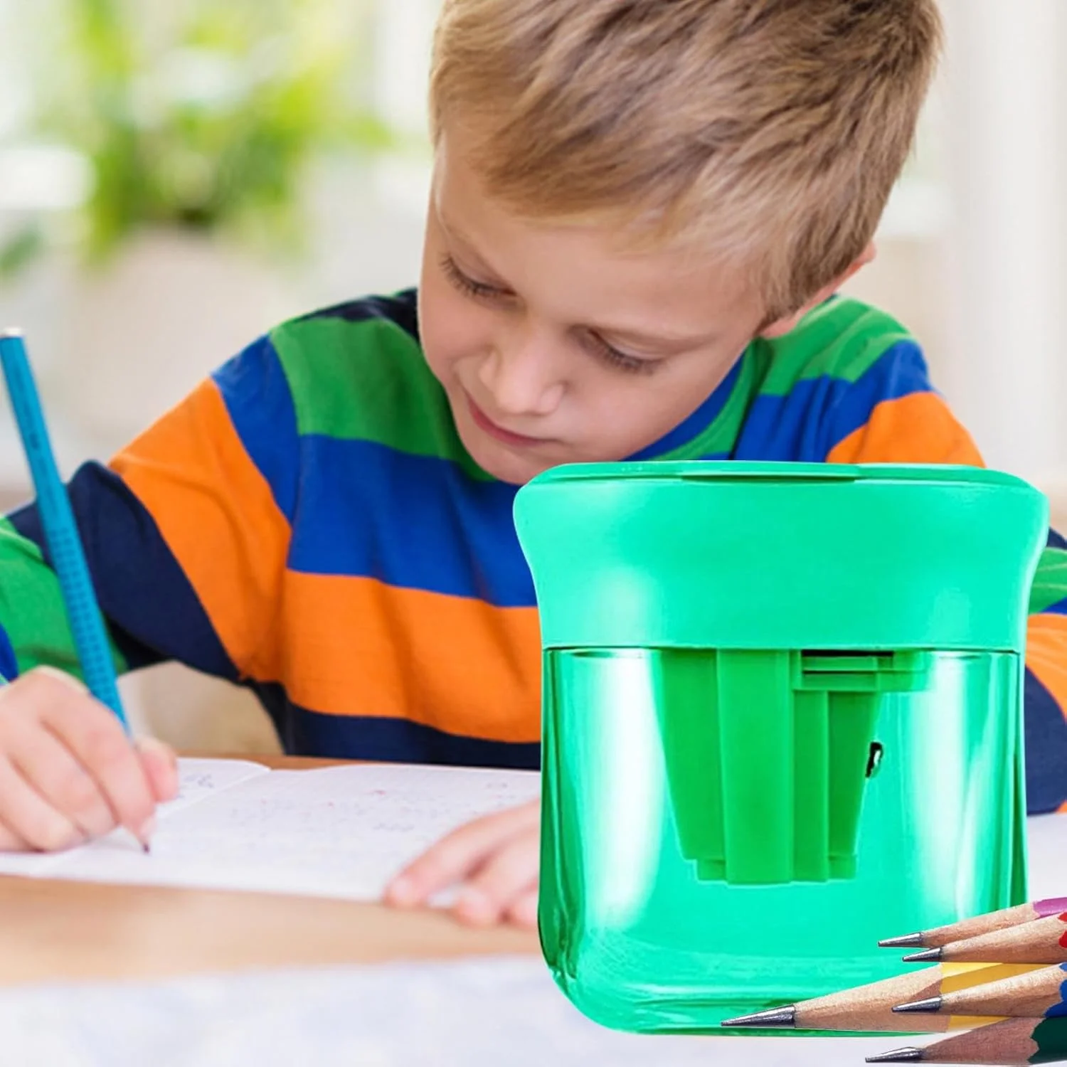 تراش مداد کودکانه | تراش های مداد سه سوراخه ضد گرد و غبار با درب، لوازم التحریر قابل حمل برای پسران دختران نوجوانان زنان مردان کودک نوپا پسر دختر