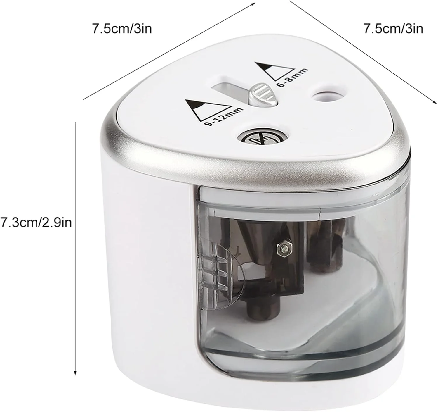 مداد تراش برقی Keenso - مداد تراش اتوماتیک دو سوراخه برای مدرسه/اداره - خاکستری مداد تراش برقی Keenso - مداد تراش اتوماتیک دو سوراخه برای مدرسه/اداره - خاکستری