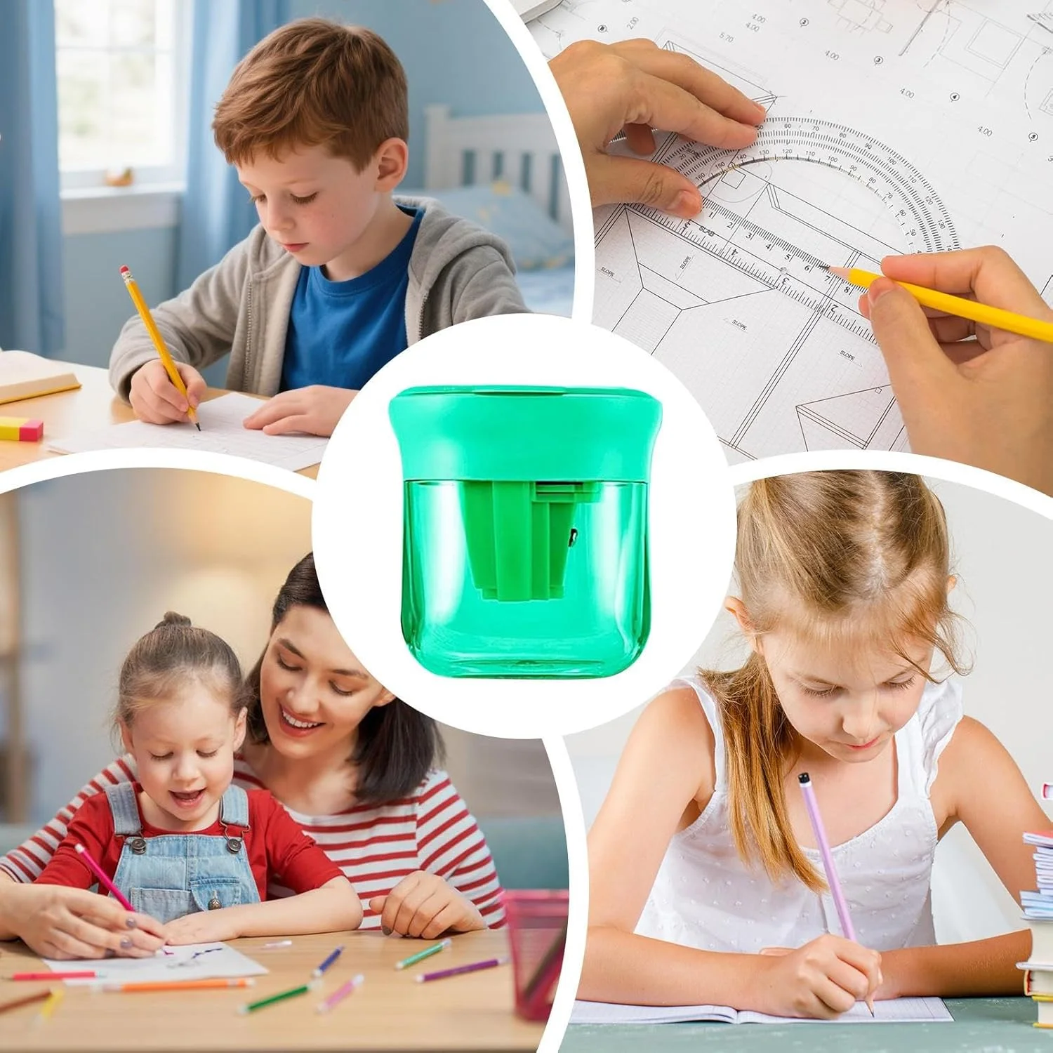 تراش مداد کودکانه | تراش های مداد سه سوراخه ضد گرد و غبار با درب، لوازم التحریر قابل حمل برای پسران دختران نوجوانان زنان مردان کودک نوپا پسر دختر