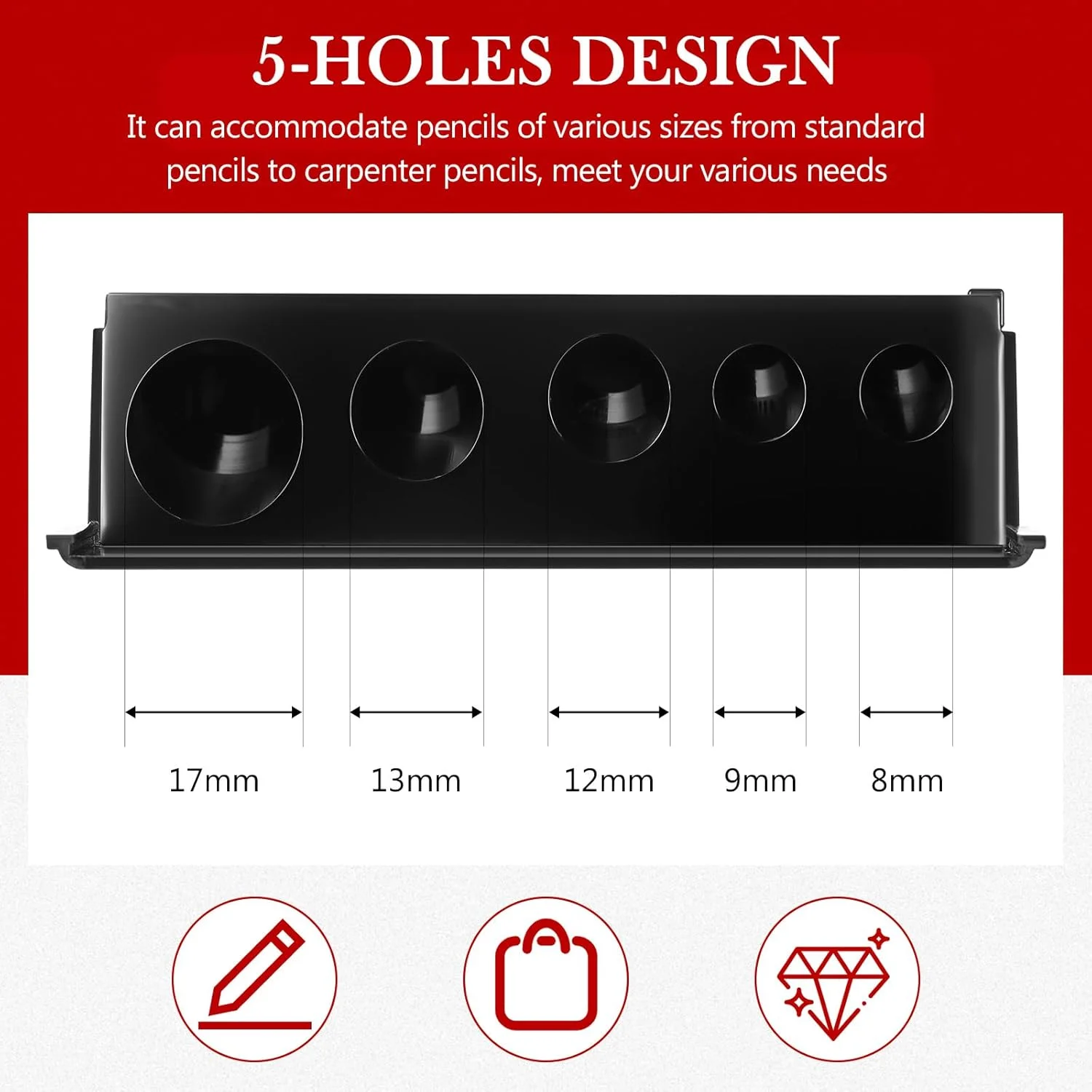 تراش آرایشی دستی مداد با نوک بلند Honoson، دارای 5 سوراخ و درب پلاستیکی، مناسب برای مدادهای آرایشی، خط چشم و نجاری، 2 عدد تراش آرایشی دستی مداد با نوک بلند Honoson، دارای 5 سوراخ و درب پلاستیکی، مناسب برای مدادهای آرایشی، خط چشم و نجاری، 2 عدد