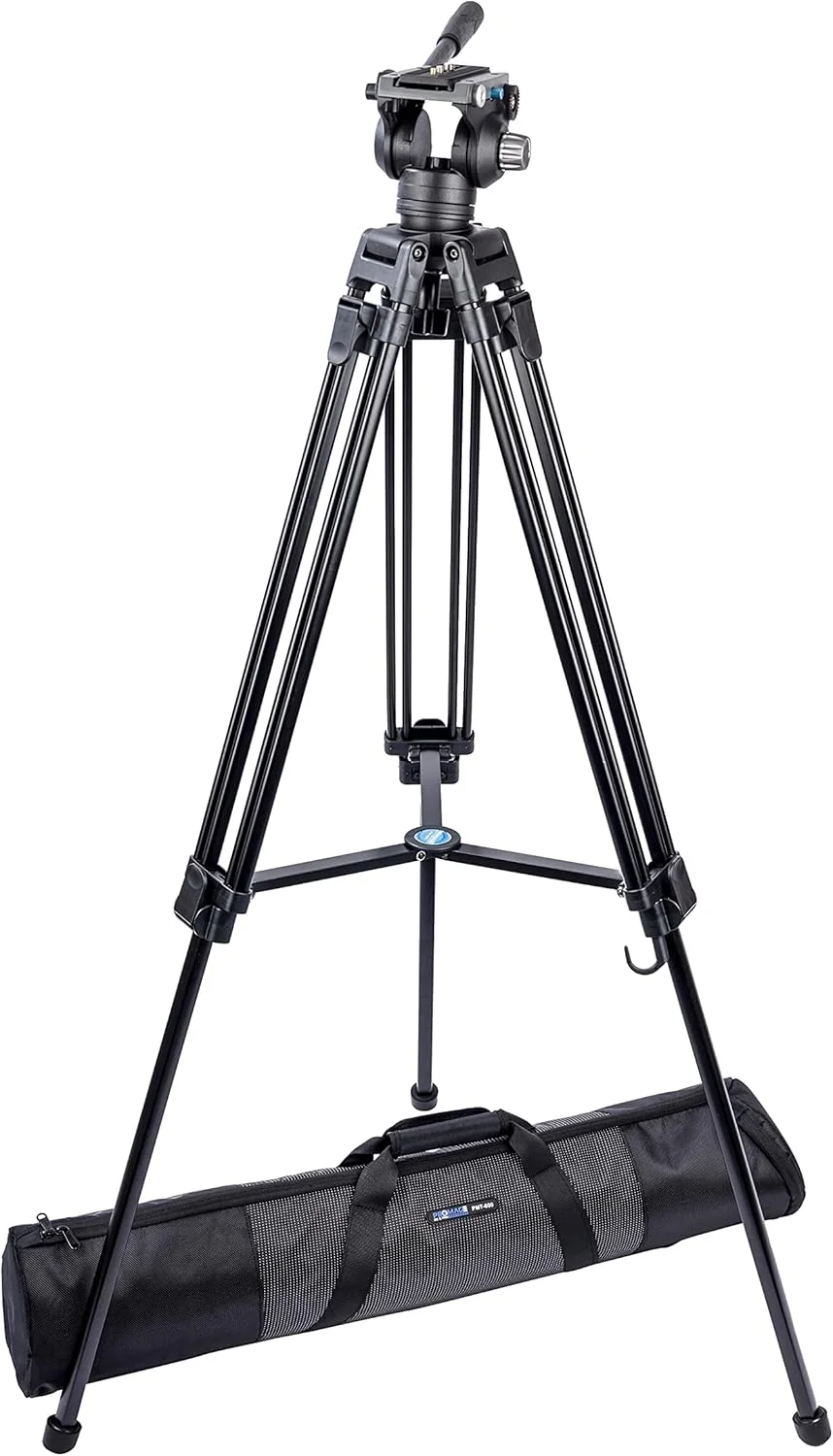 سه پایه پرومِیج پرو مدل PM-T600 | سه پایه قابل تنظیم 61 اینچی برای دوربین و گوشی هوشمند، حداقل ارتفاع 22 اینچ، دارای پایه های 3 قسمتی