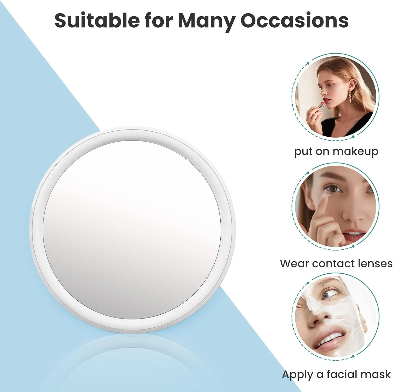 آینه آرایشی جیبی فشرده سفید عمده 200 عددی، آینه مسافرتی قابل حمل گرد برای کیف پول، هدیه ای عالی، آینه جیبی کوچک قدیمی با تگ و کیسه ارگانزا برای استفاده روزانه بانوان در سفر