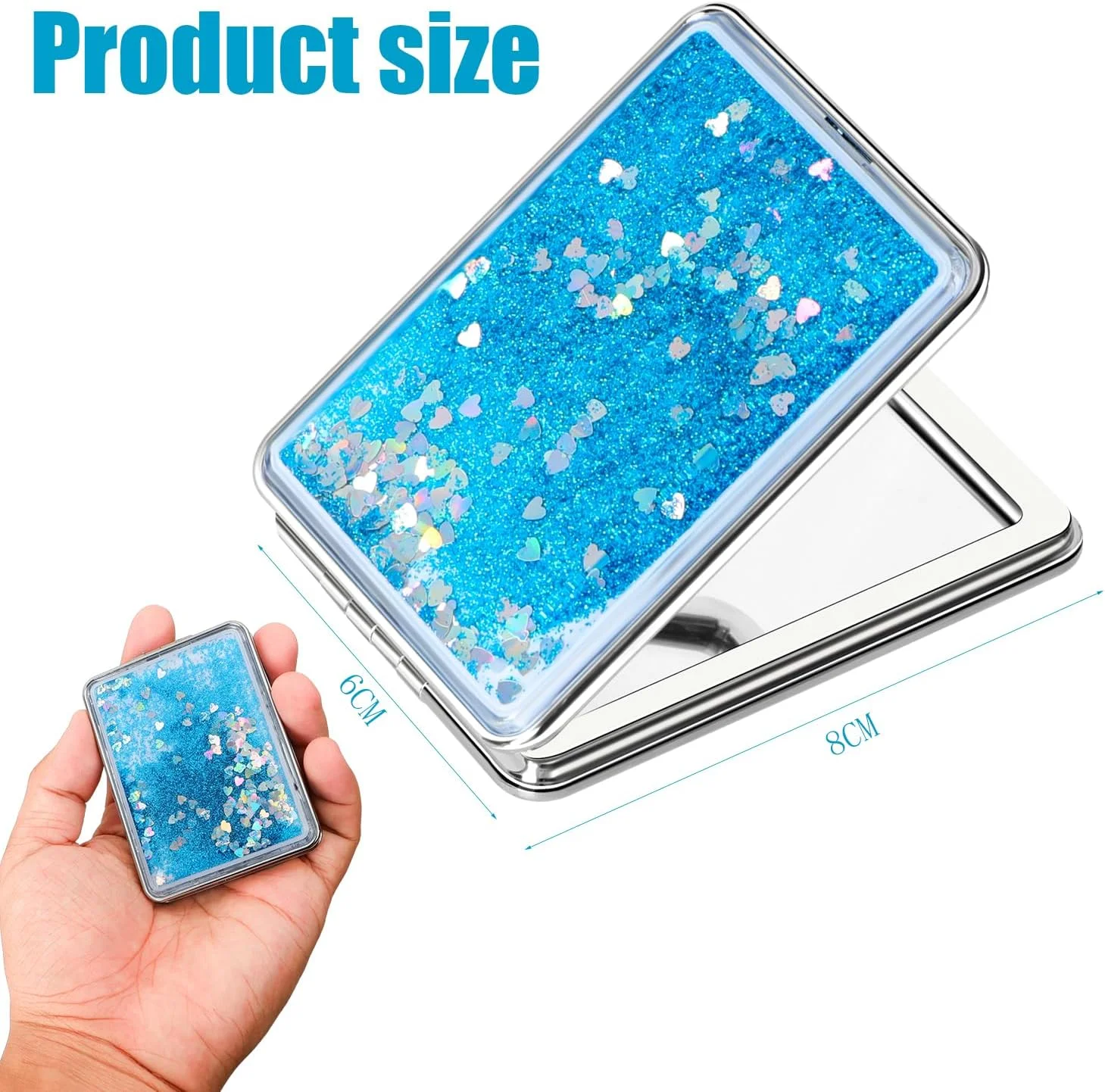 آینه آرایشی مسافرتی جمع و جور Aruicheng، آینه جیبی با بزرگنمایی 1X/2X، آینه دو طرفه دستی تاشو، هدیه برای زنان و دختران