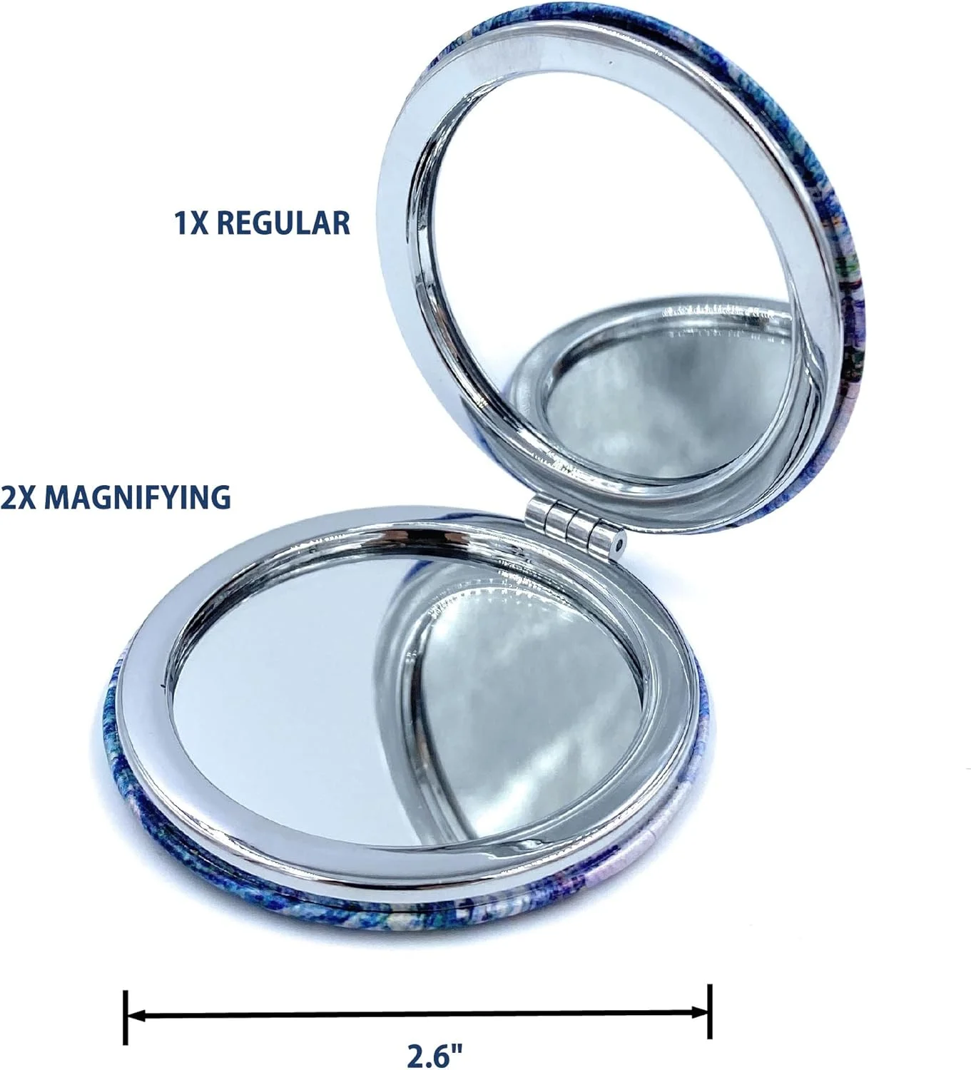 آینه جیبی زنانه Aeisage، آینه مسافرتی کوچک، بزرگنمایی طرح گل های زنبق اثر ونگوگ، آینه کیف پول، هدیه ای منحصر به فرد برای مادر هنرمند