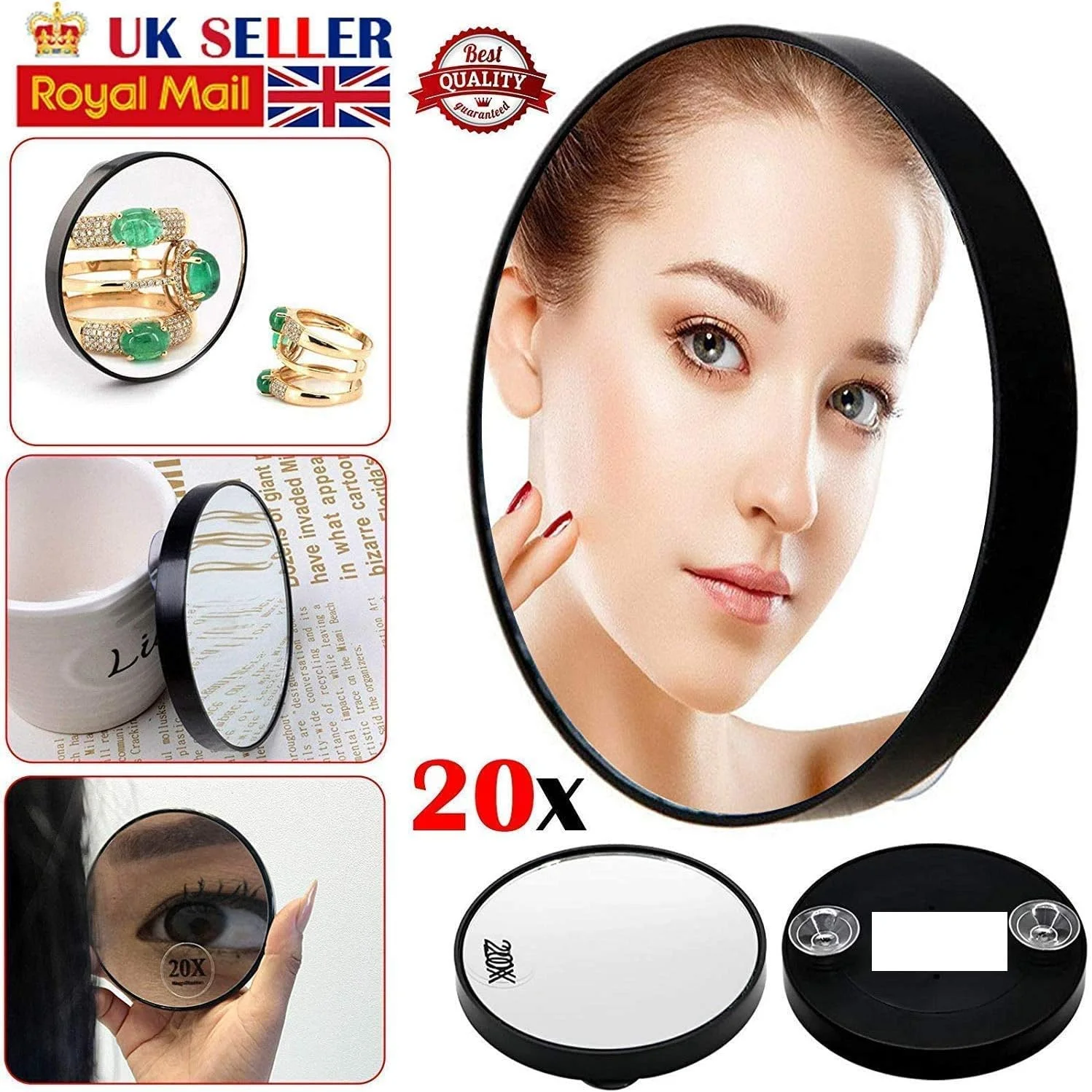 آینه آرایشی بزرگنمایی 20 برابر ARAZO ® - مناسب آرایش چشم، جیبی، حرفه ای، مناسب برداشتن ابرو