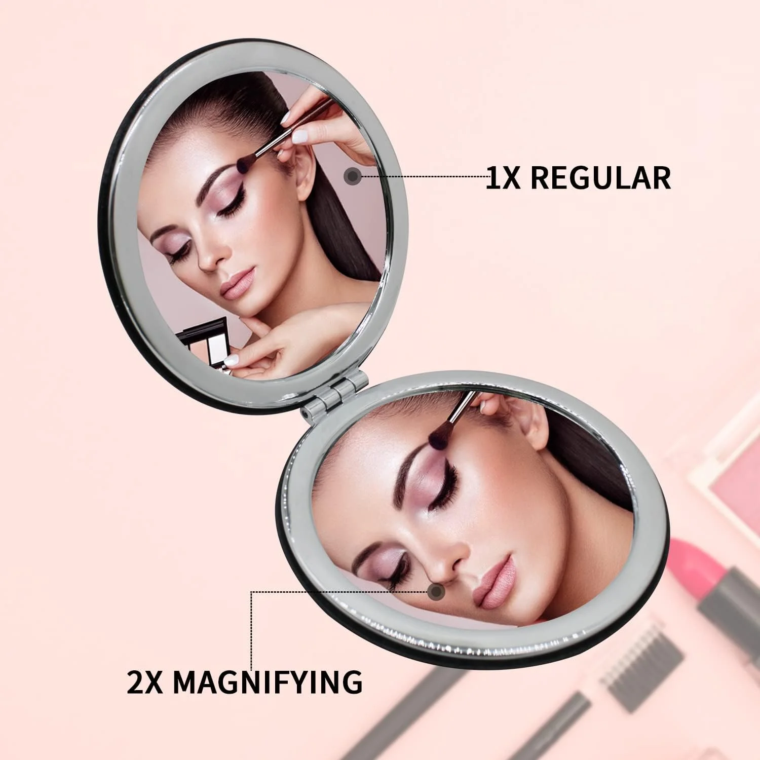 آینه جیبی Andiker با 1 موچین، آینه مسافرتی تاشو بزرگنمایی دار، آینه جیبی تاشو 8 سانتی متری برای آرایش آینه جیبی Andiker با 1 موچین، آینه مسافرتی تاشو بزرگنمایی دار، آینه جیبی تاشو 8 سانتی متری برای آرایش