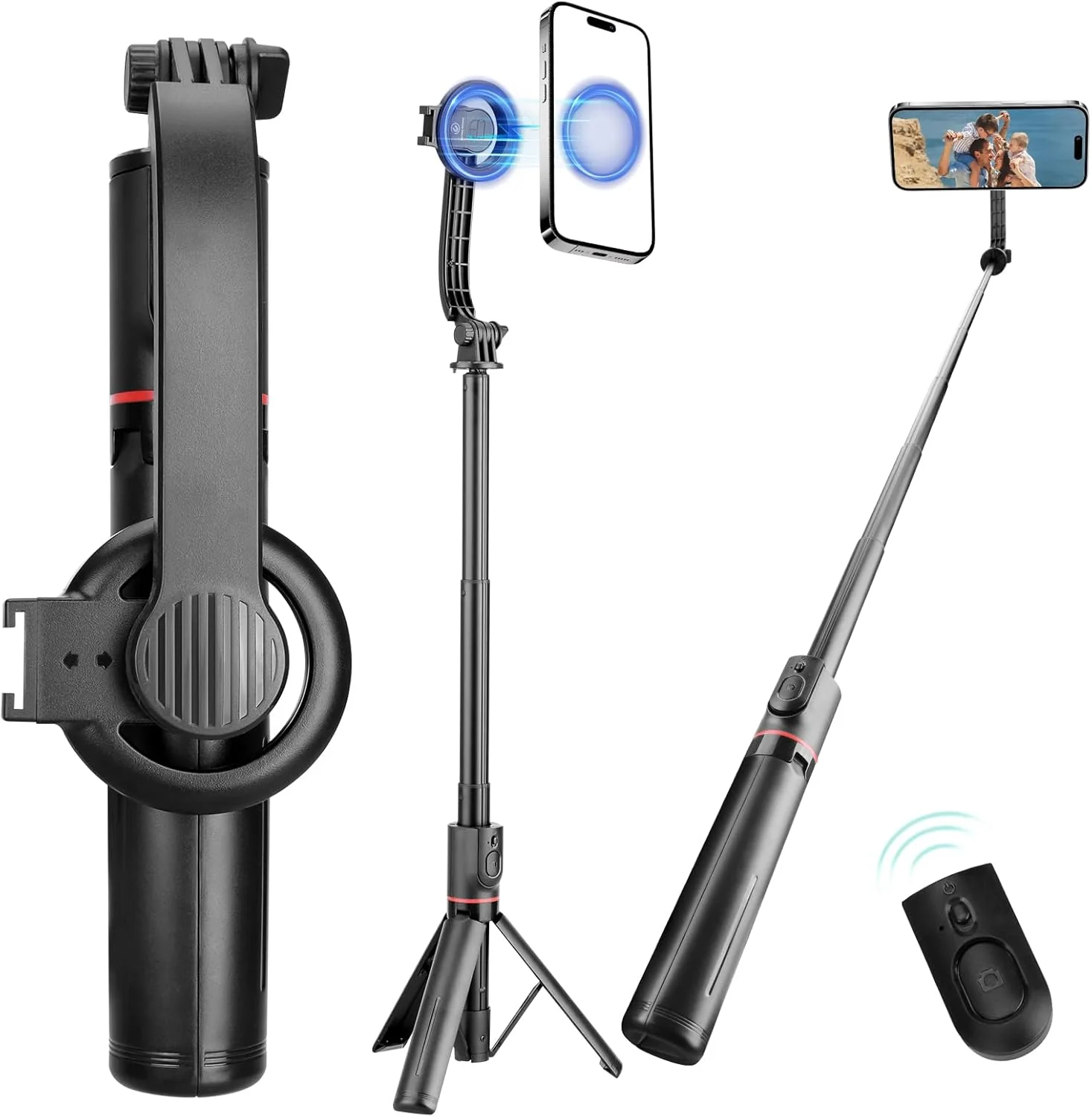 سه پایه MagSafe برای آیفون، سه پایه مونوپاد 41 اینچی گوشی با ریموت