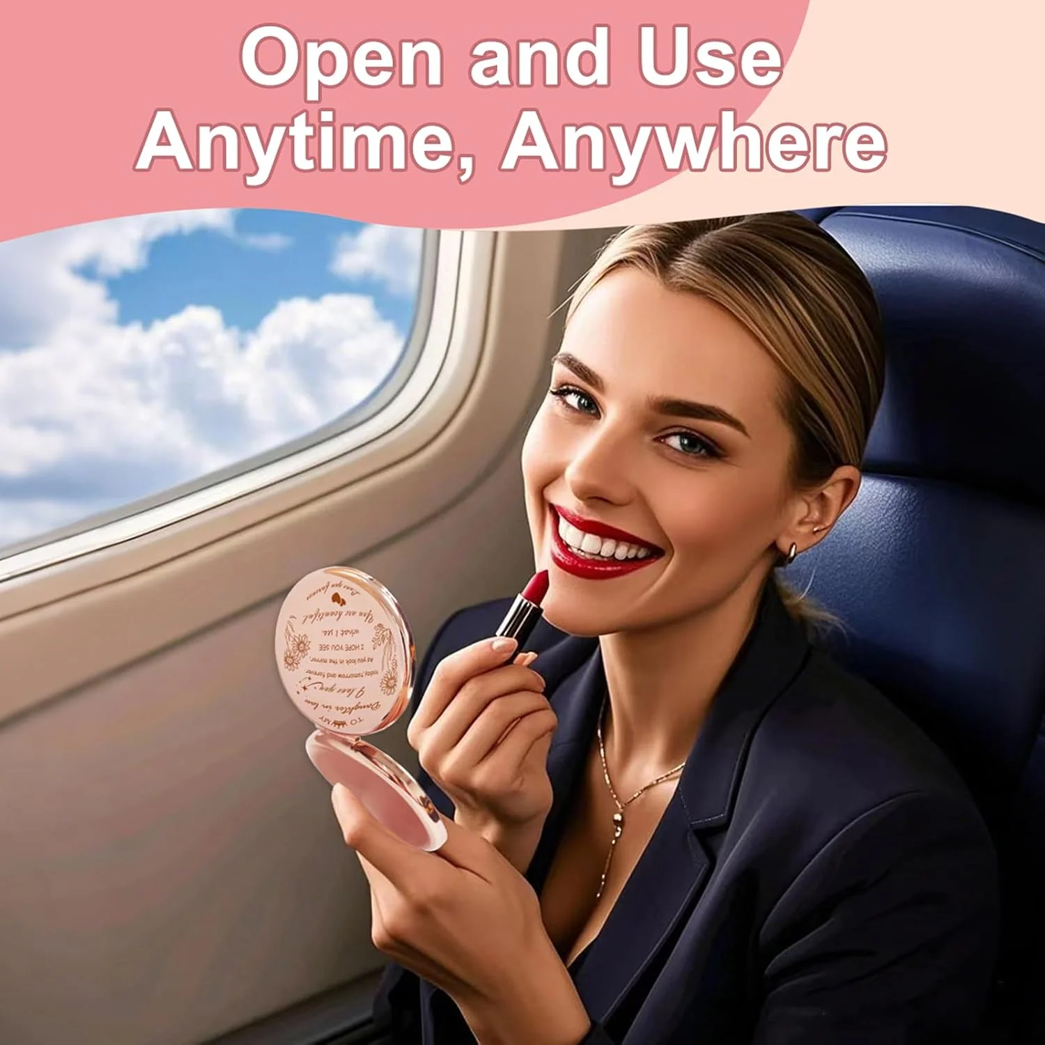 آینه آرایشی جیبی جمع و جور AmiCera - هدیه تولد برای خواهرزاده، هدیه خواهرزاده از طرف عمه، هدیه خنده دار برای خواهرزاده، هدیه مسافرتی برای او، هدیه تولد خاص برای او