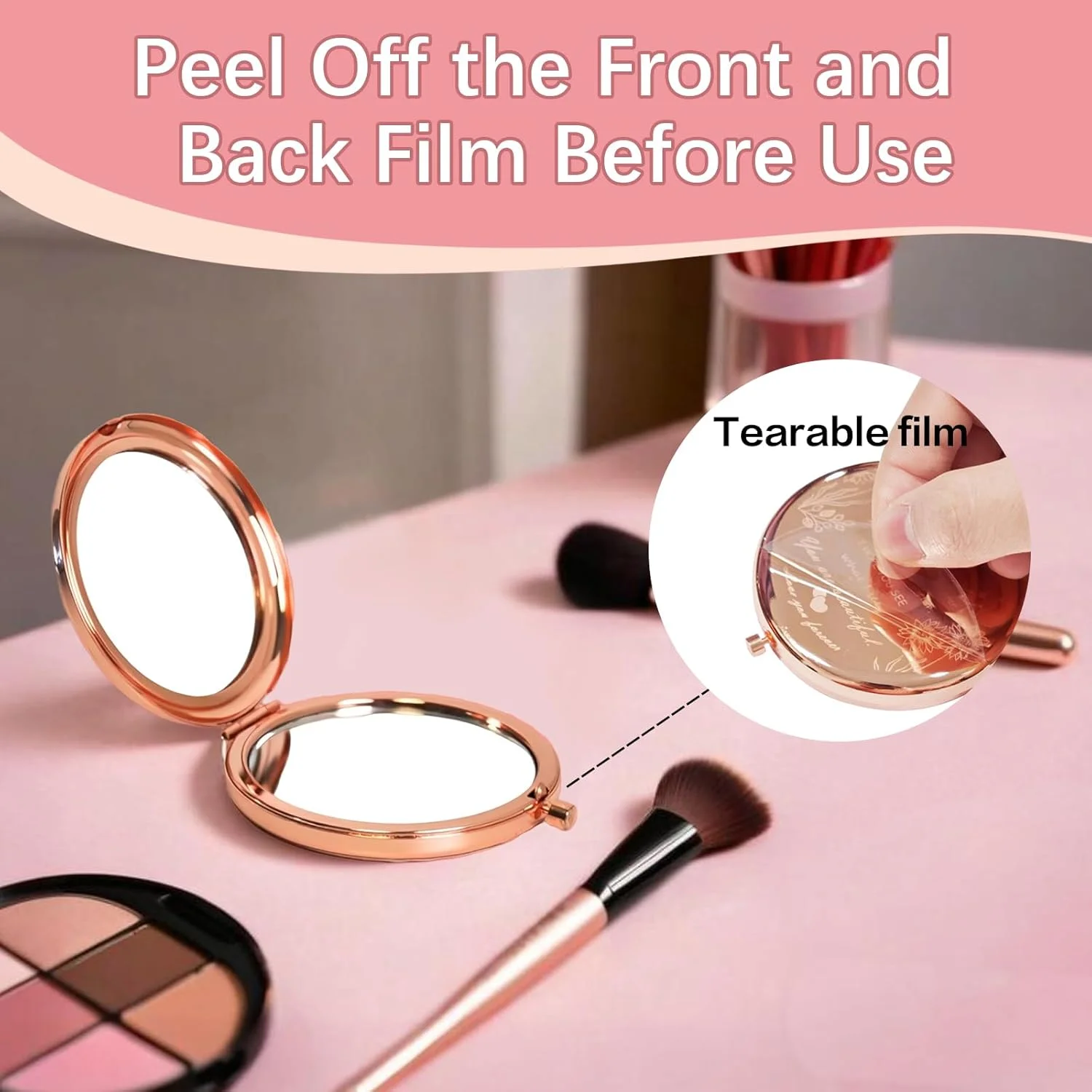 آینه آرایشی جیبی جمع و جور AmiCera - هدیه تولد برای خواهرزاده، هدیه خواهرزاده از طرف عمه، هدیه خنده دار برای خواهرزاده، هدیه مسافرتی برای او، هدیه تولد خاص برای او