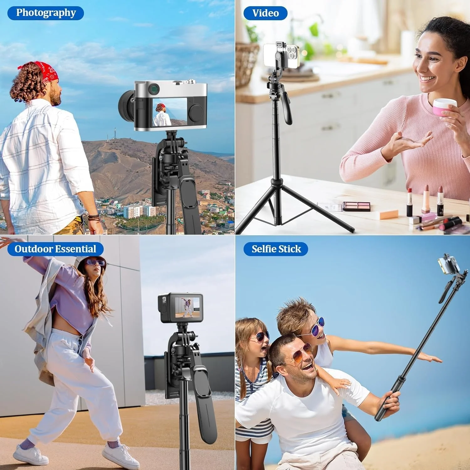 پایه نگهدارنده گوشی PADOM با ارتفاع 80 اینچ، سه پایه برای آیفون و پایه سلفی استیک با ریموت، سه پایه مسافرتی قابل حمل با قابلیت چرخش 360 درجه، مناسب برای آیفون، تلفن همراه، اندروید، دوربین و GoPro پایه نگهدارنده گوشی PADOM با ارتفاع 80 اینچ، سه پایه برای آیفون و پایه سلفی استیک با ریموت، سه پایه مسافرتی قابل حمل با قابلیت چرخش 360 درجه، مناسب برای آیفون، تلفن همراه، اندروید، دوربین و GoPro