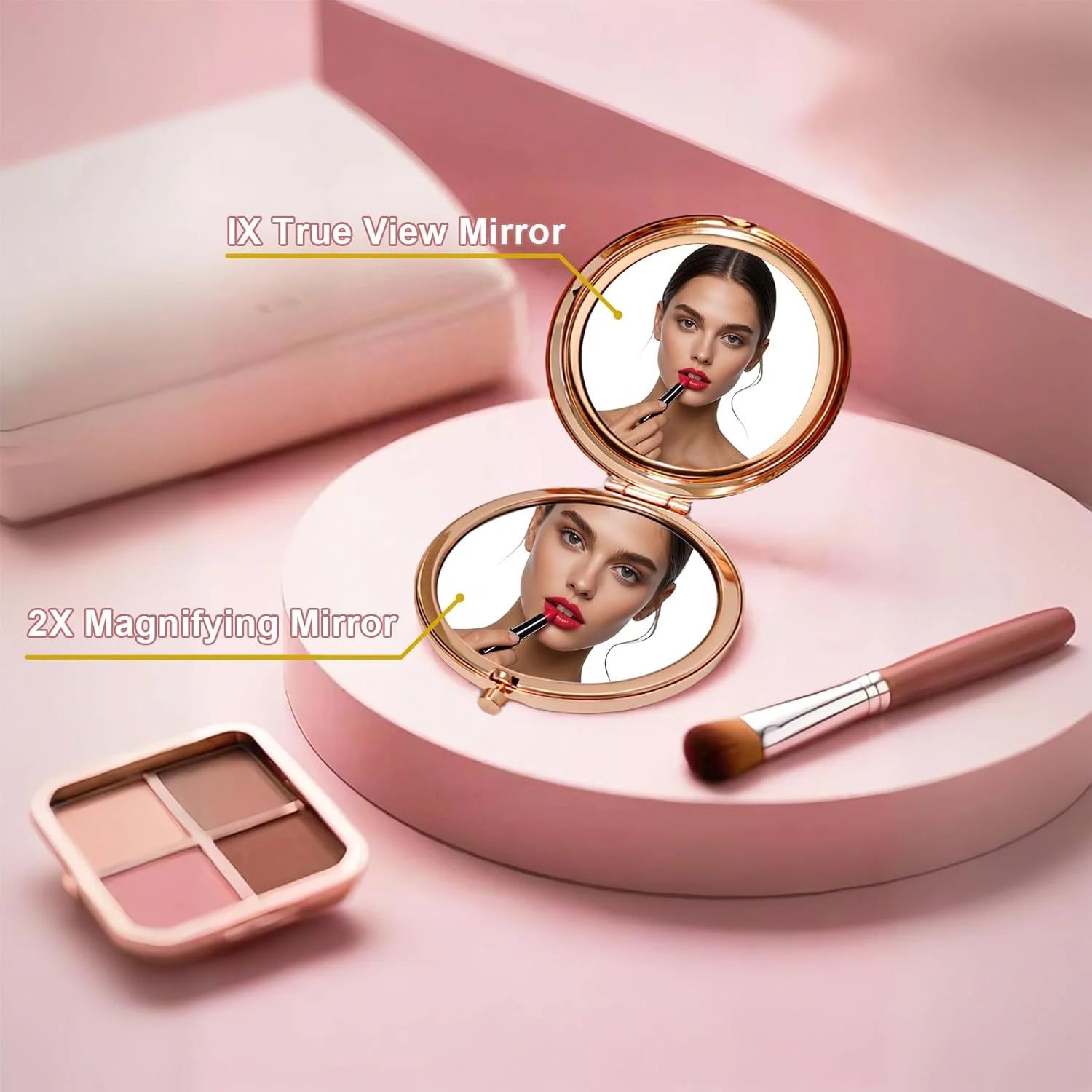 آینه آرایشی جیبی جمع و جور AmiCera، هدیه ای الهام بخش برای دختر، هدیه تولد دختر، هدیه ای برای تشویق دختر، آینه آرایشی مسافرتی برای دختر