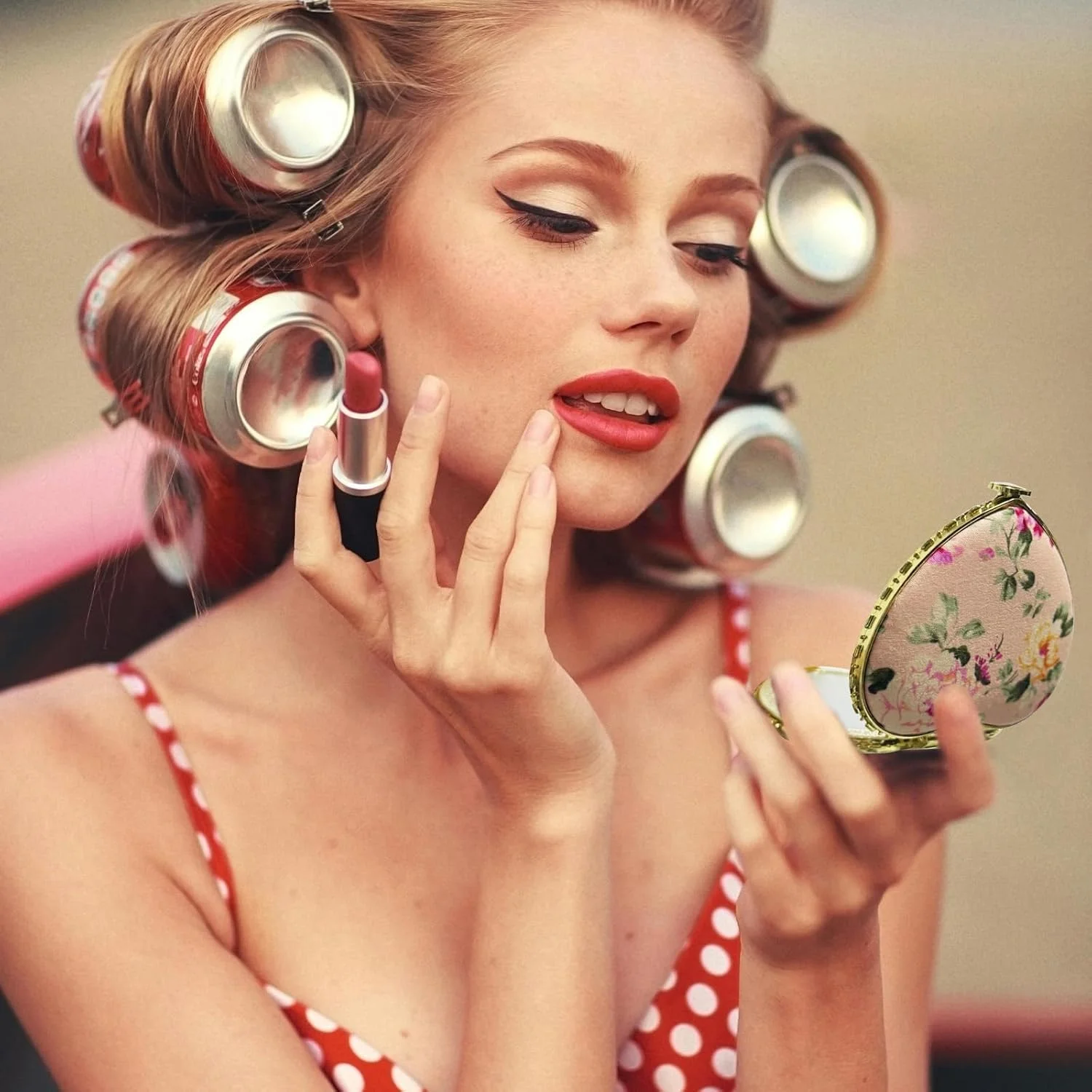 آینه جیبی فشرده Agolctry، بسته 16 عددی، آینه کوچک مناسب کیف پول، آینه کوچک برای آرایش، مسافرت و هدیه مهمانی چای با طرح گل برای دختران و زنان