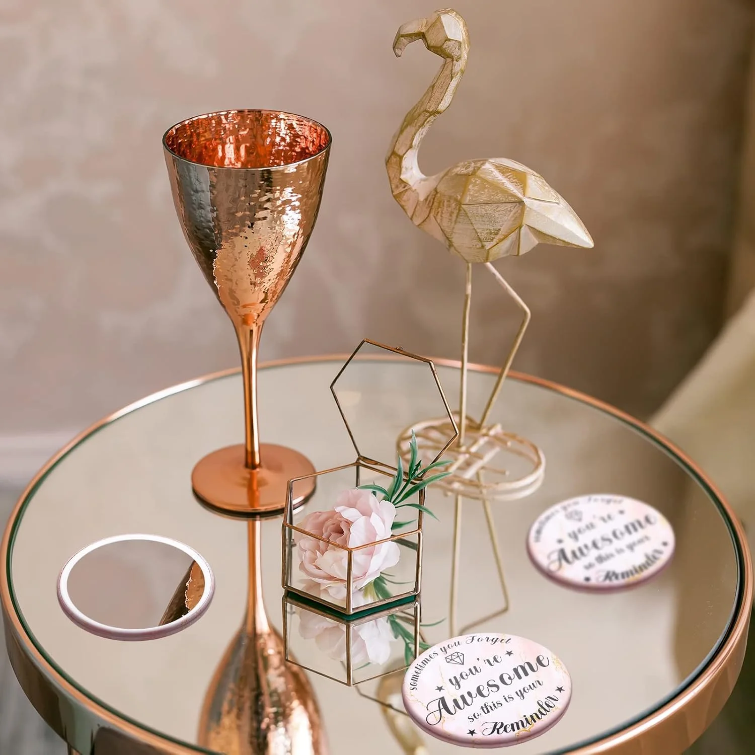 2.76 Inch 36 Pcs Inspirational Compact Mirror Bulk Gifts for Women Mini Pocket Mirror Small Employee Round Makeup for ‌Christmas Galentines Mothers Nurse Quinceanera