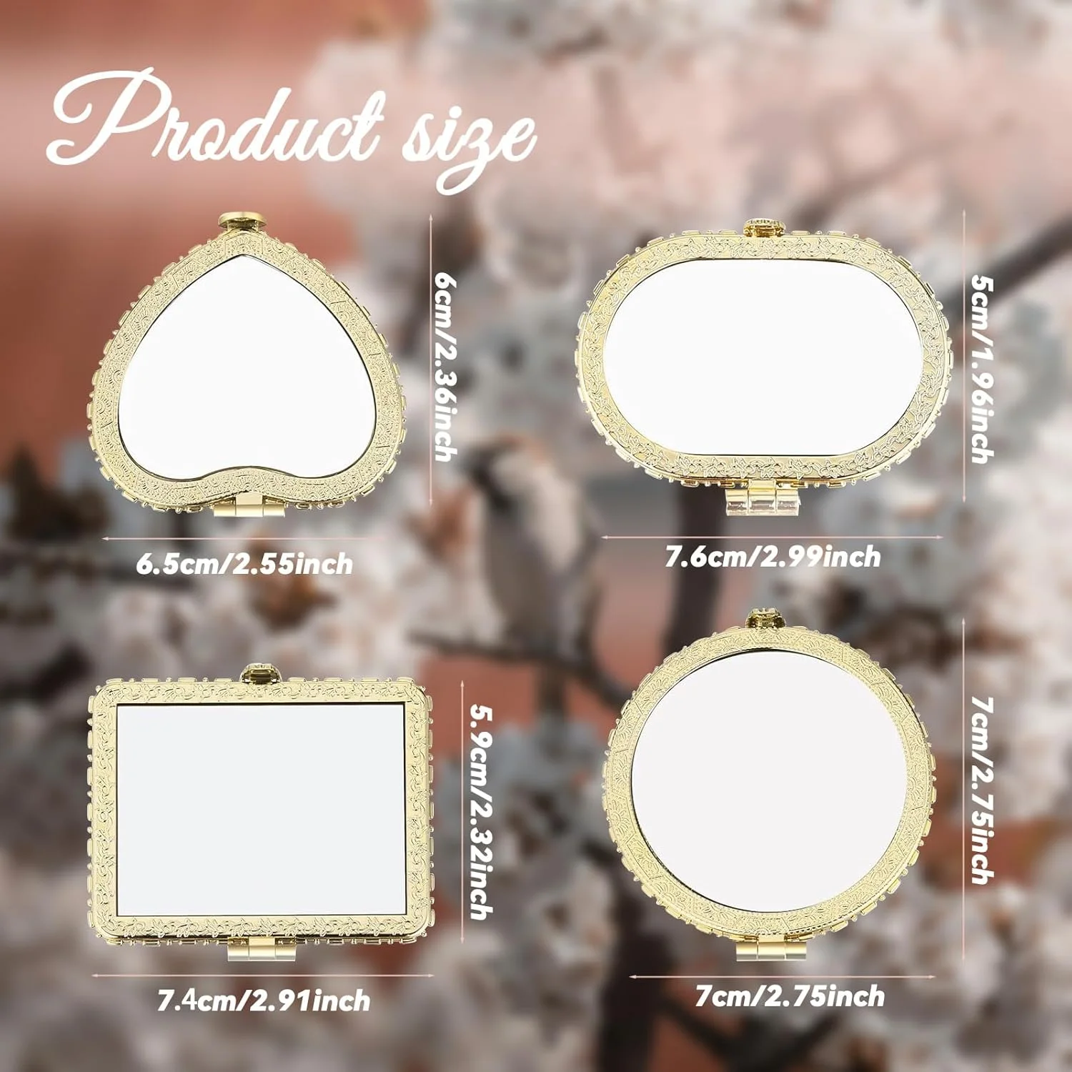 آینه جیبی فشرده Agolctry، بسته 16 عددی، آینه کوچک مناسب کیف پول، آینه کوچک برای آرایش، مسافرت و هدیه مهمانی چای با طرح گل برای دختران و زنان