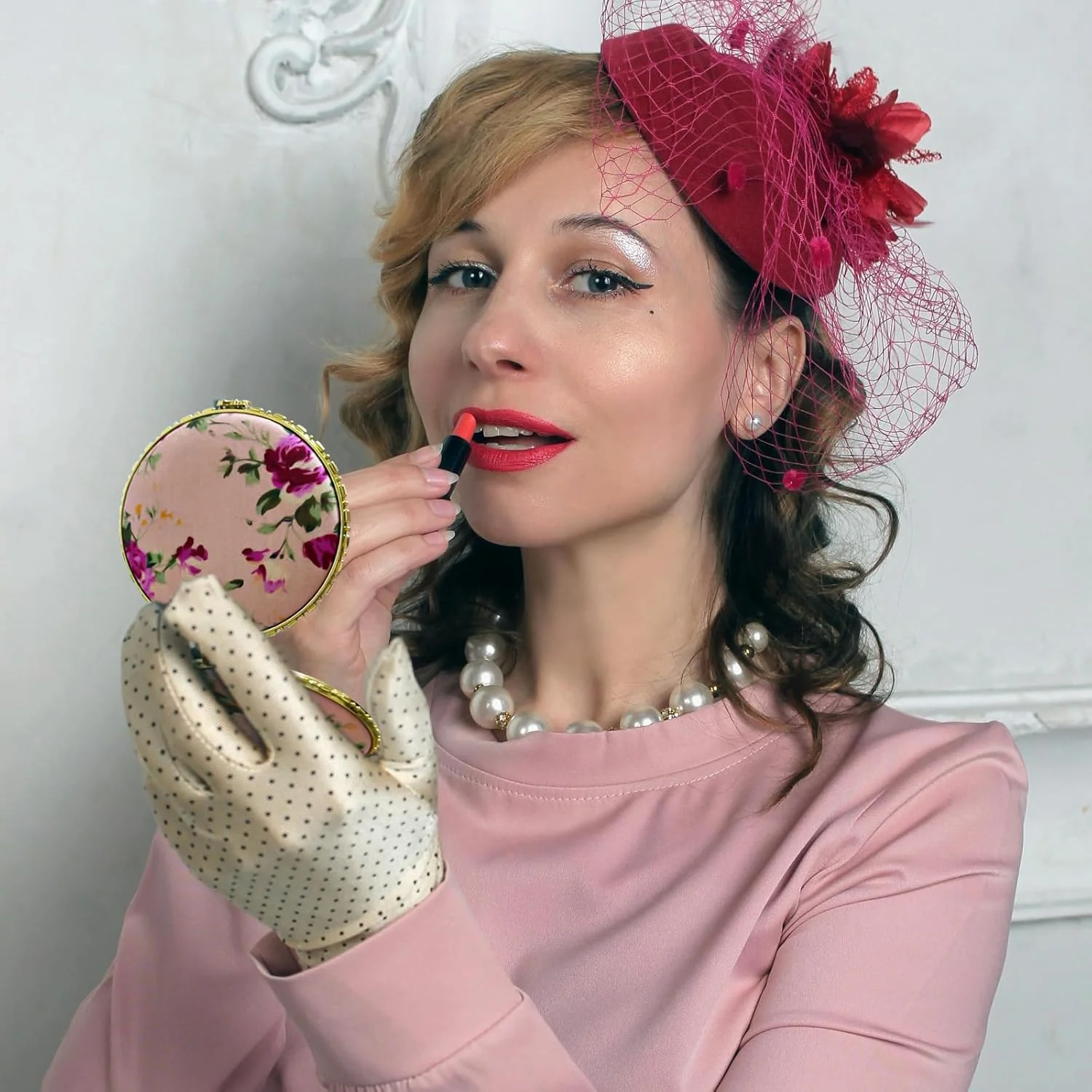 آینه جیبی فشرده Agolctry، بسته 16 عددی، آینه کوچک مناسب کیف پول، آینه کوچک برای آرایش، مسافرت و هدیه مهمانی چای با طرح گل برای دختران و زنان