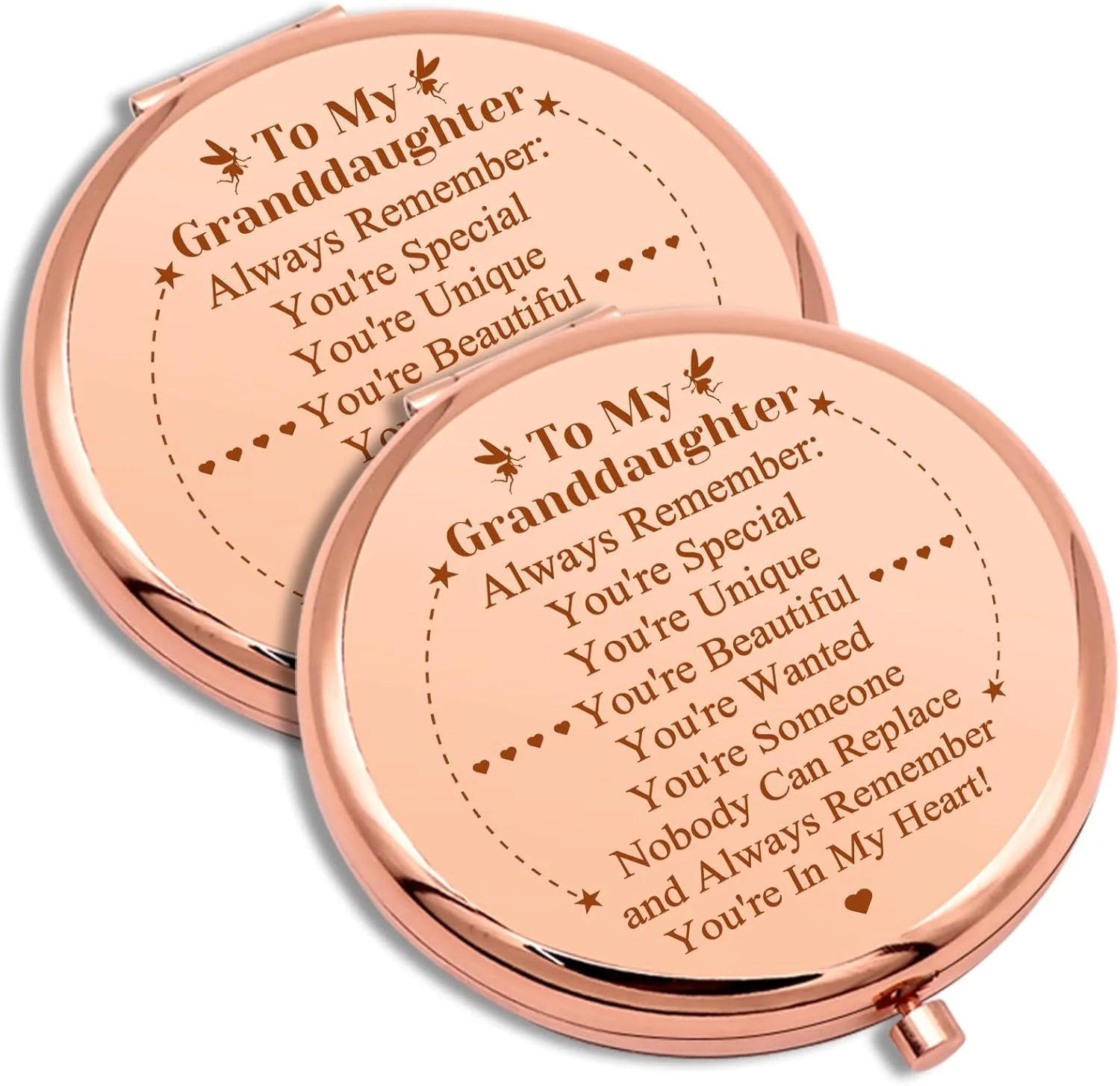 آینه آرایشی کوچک تاشو با طرح نوه - هدیه ای مناسب برای تولد، تشویق، کریسمس و فارغ التحصیلی (2 عدد)