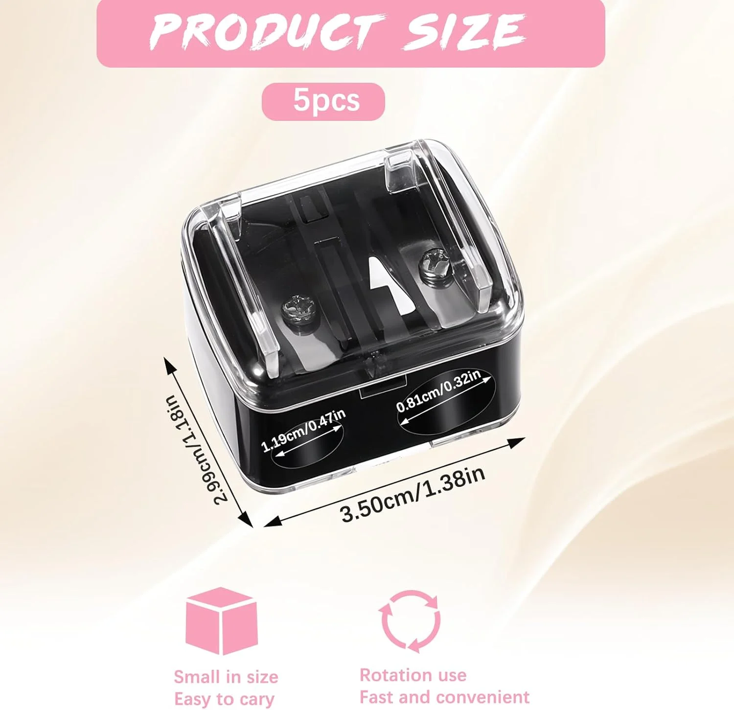 تراش آرایشی Gjinxi، 5 عدد تراش دو سوراخه مداد چشم، تراش لوازم آرایشی چند رنگ برای مداد لب و خط چشم، تراش دستی قابل حمل تراش آرایشی Gjinxi، 5 عدد تراش دو سوراخه مداد چشم، تراش لوازم آرایشی چند رنگ برای مداد لب و خط چشم، تراش دستی قابل حمل