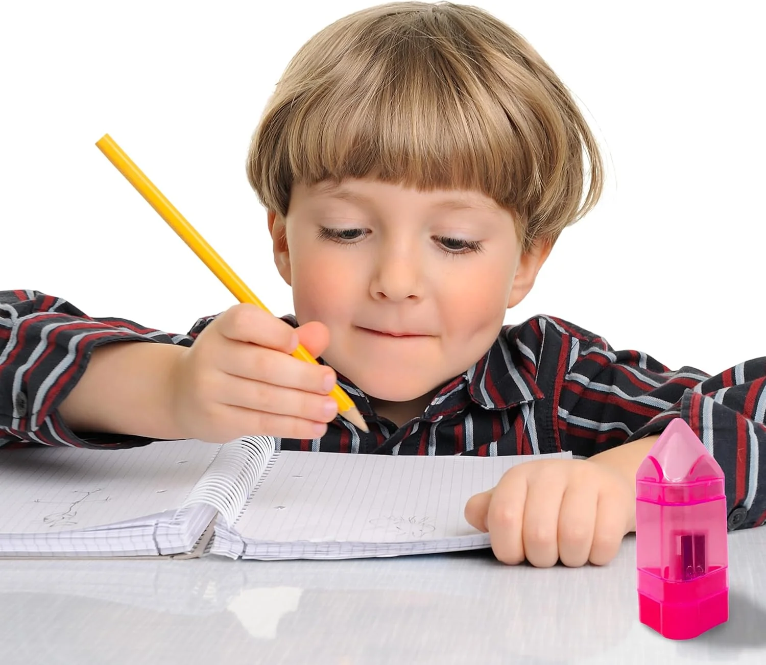 تراش دستی مداد با پاک کن - تراش مداد رنگی زیبا با درپوش و مخزن بسته 24 عددی - لوازم مدرسه جالب