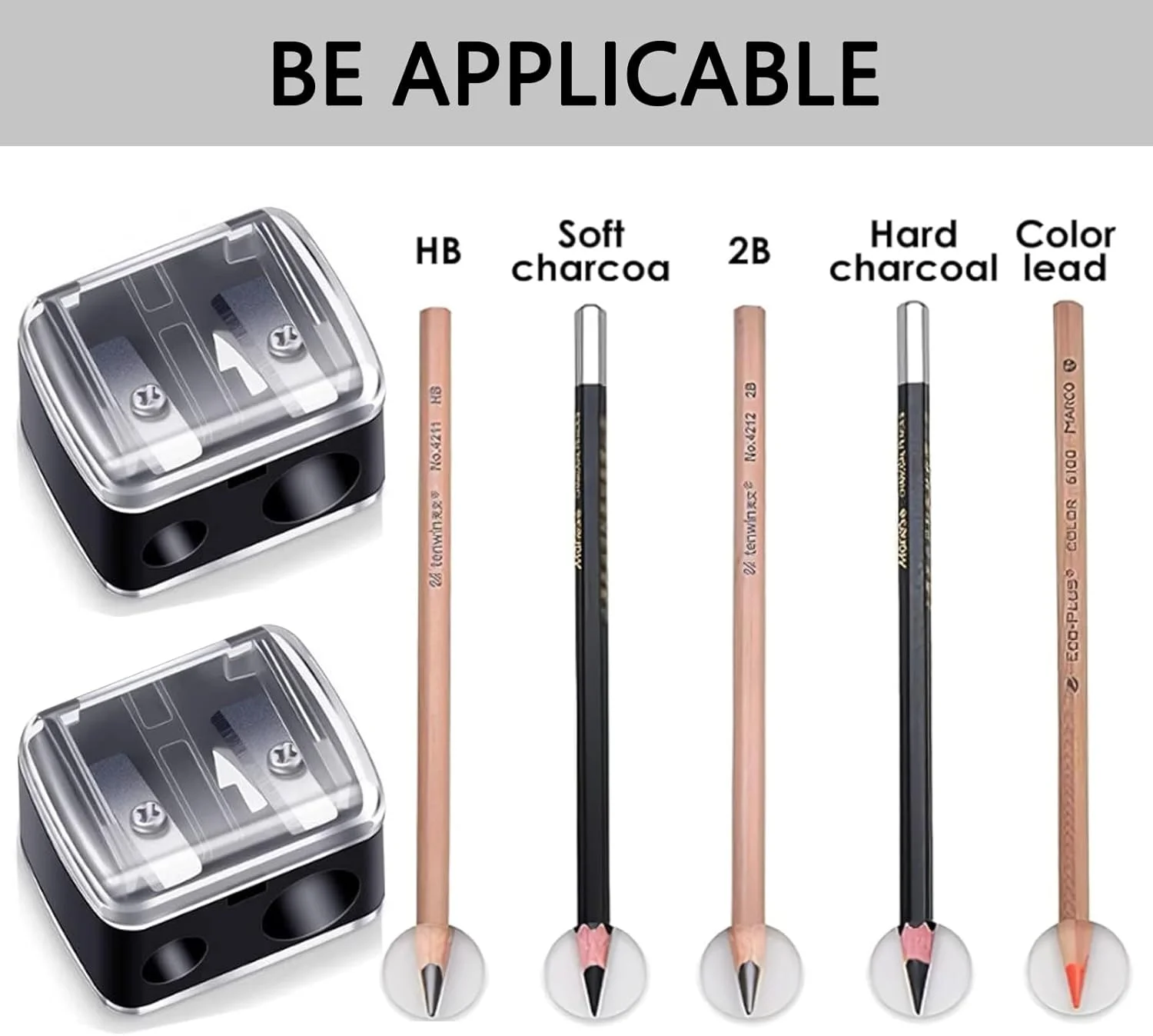 مجموعه 2 عددی تراش آرایشی GIONAR، تراش مداد آرایشی، مدادهای آرایشی، تراش برقی برای مداد ابرو، مداد چشم