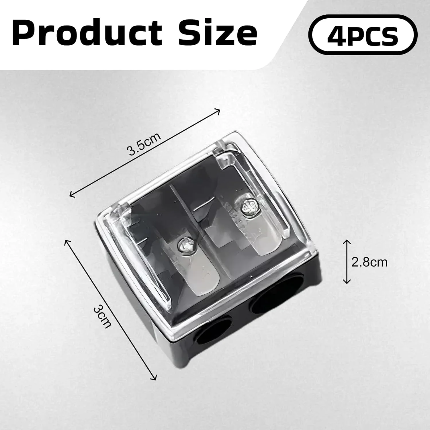 FortuneGlobe ست 4 عددی تراش آرایشی مشکی، تراش آرایشی دو سوراخه برای مدادهای آرایشی بزرگ و استاندارد، لوازم جانبی و ابزار آرایش FortuneGlobe ست 4 عددی تراش آرایشی مشکی، تراش آرایشی دو سوراخه برای مدادهای آرایشی بزرگ و استاندارد، لوازم جانبی و ابزار آرایش