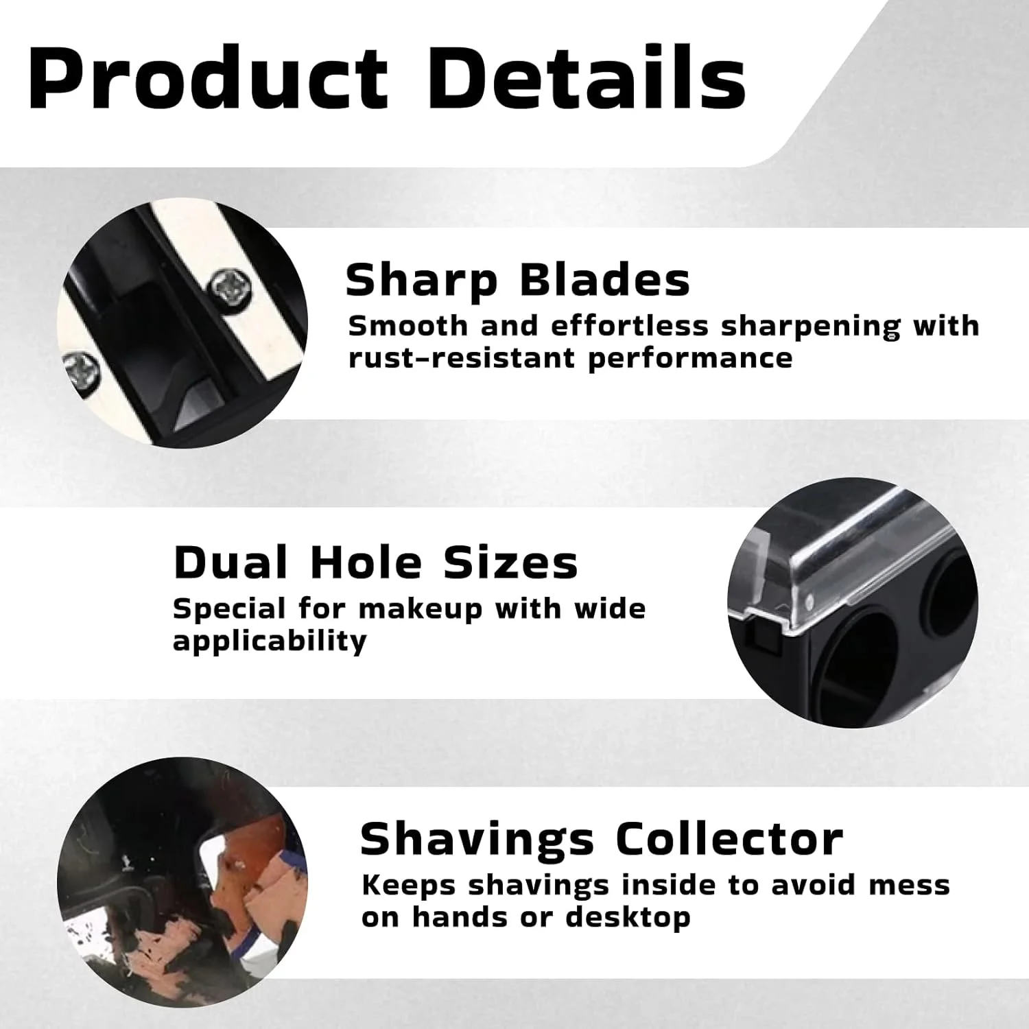 FortuneGlobe ست 4 عددی تراش آرایشی مشکی، تراش آرایشی دو سوراخه برای مدادهای آرایشی بزرگ و استاندارد، لوازم جانبی و ابزار آرایش FortuneGlobe ست 4 عددی تراش آرایشی مشکی، تراش آرایشی دو سوراخه برای مدادهای آرایشی بزرگ و استاندارد، لوازم جانبی و ابزار آرایش