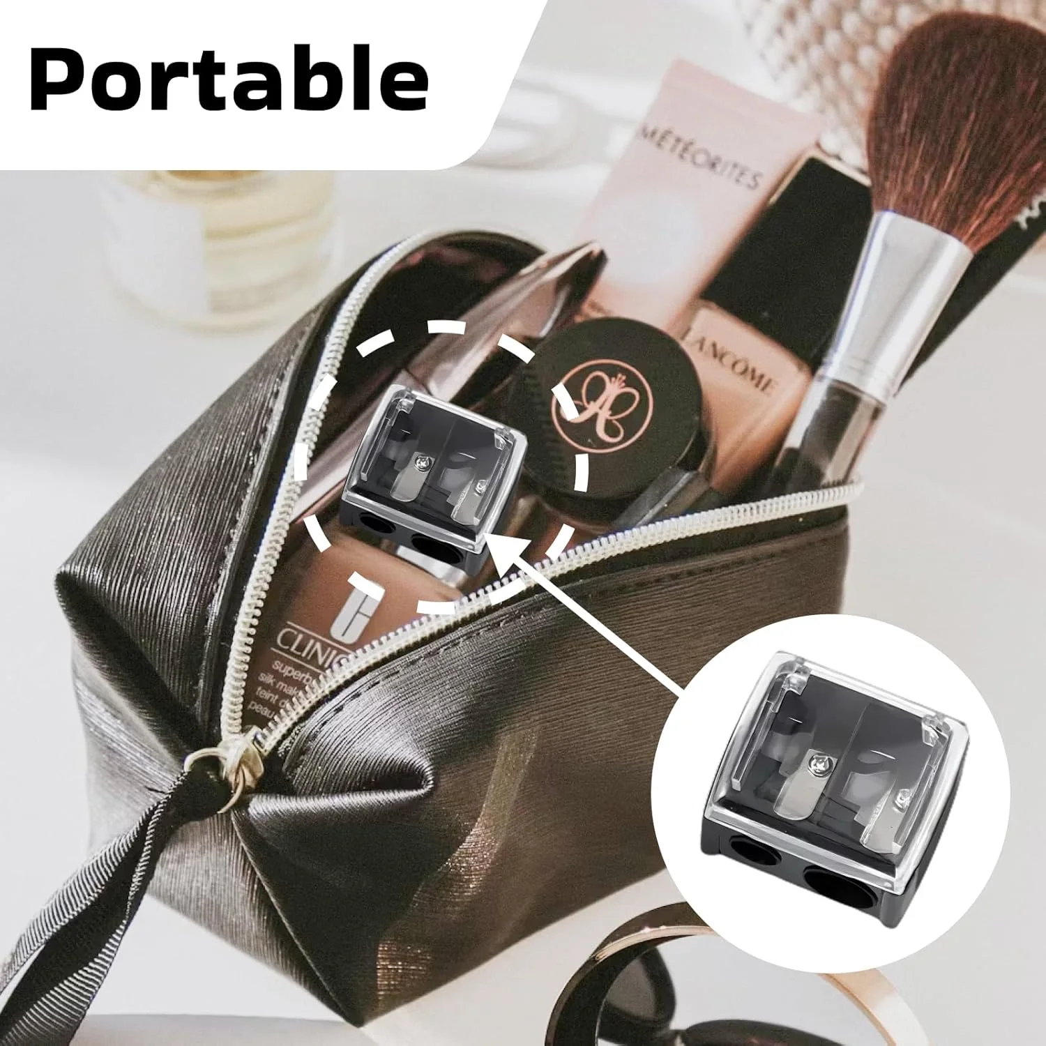 FortuneGlobe ست 4 عددی تراش آرایشی مشکی، تراش آرایشی دو سوراخه برای مدادهای آرایشی بزرگ و استاندارد، لوازم جانبی و ابزار آرایش FortuneGlobe ست 4 عددی تراش آرایشی مشکی، تراش آرایشی دو سوراخه برای مدادهای آرایشی بزرگ و استاندارد، لوازم جانبی و ابزار آرایش